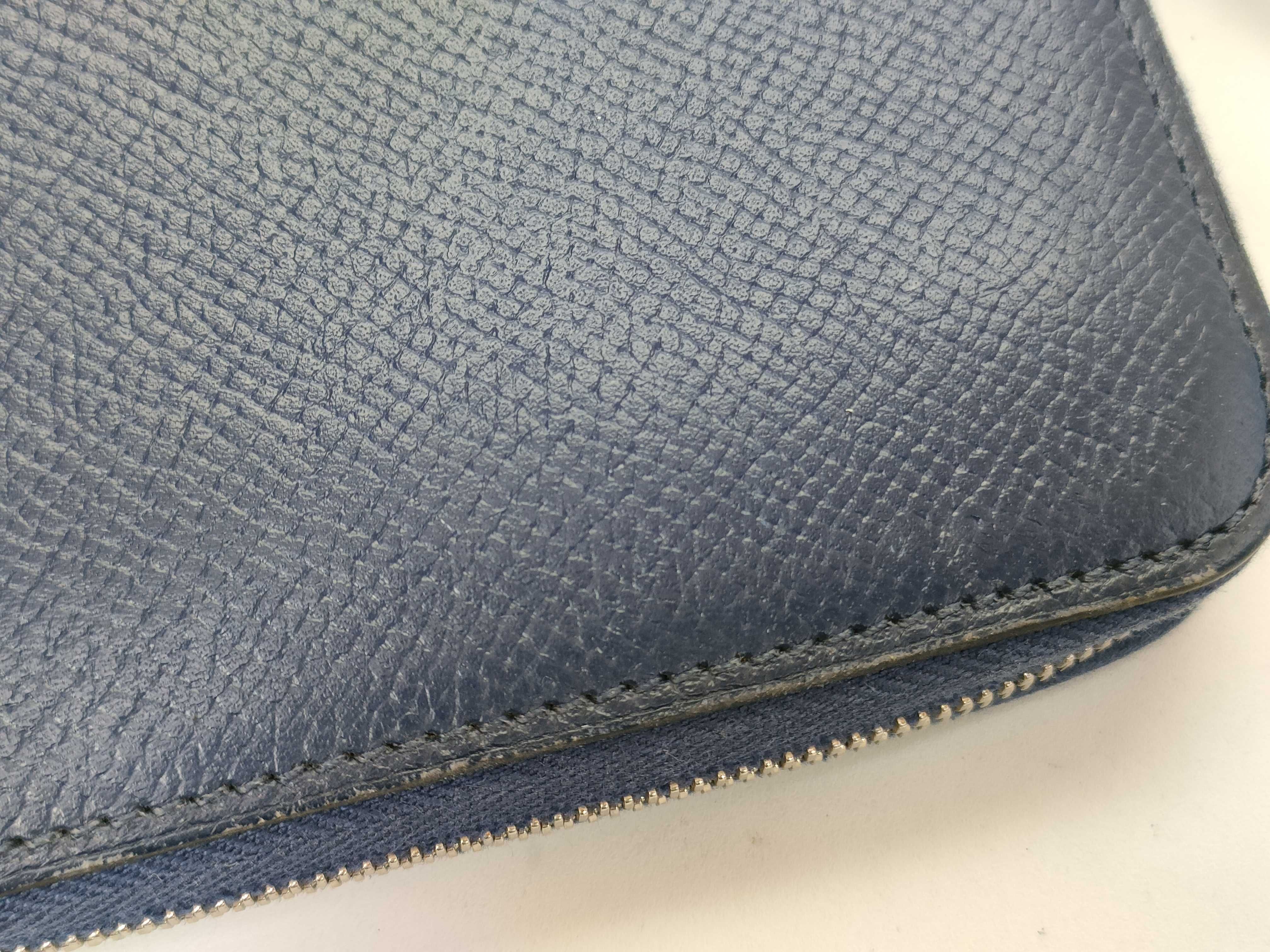 Azap Compact Silk In Veau Epsom Coin Case Navy Silver Hardware C:2018 Coin Case — view 15