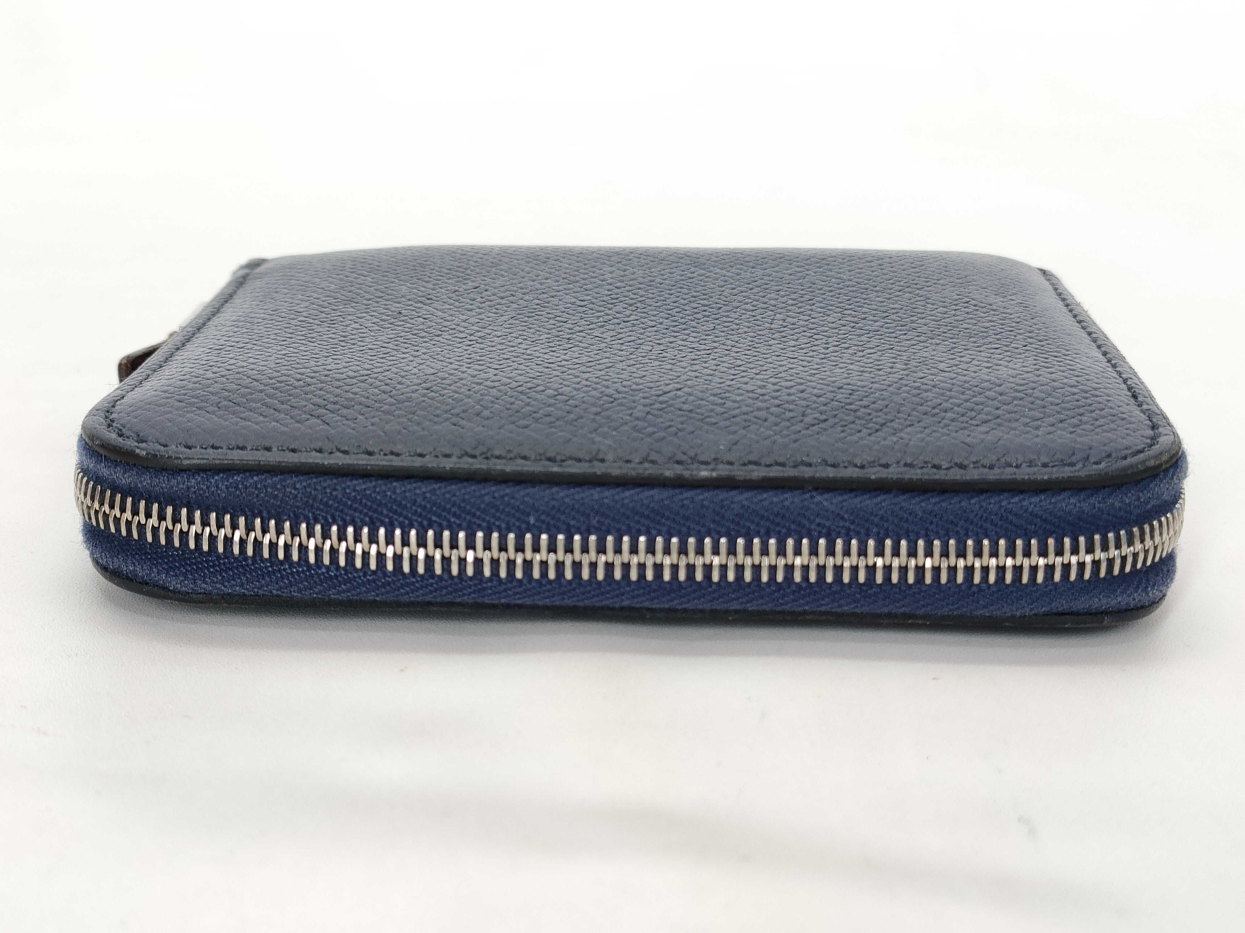 Azap Compact Silk In Veau Epsom Coin Case Navy Silver Hardware C:2018 Coin Case — view 6