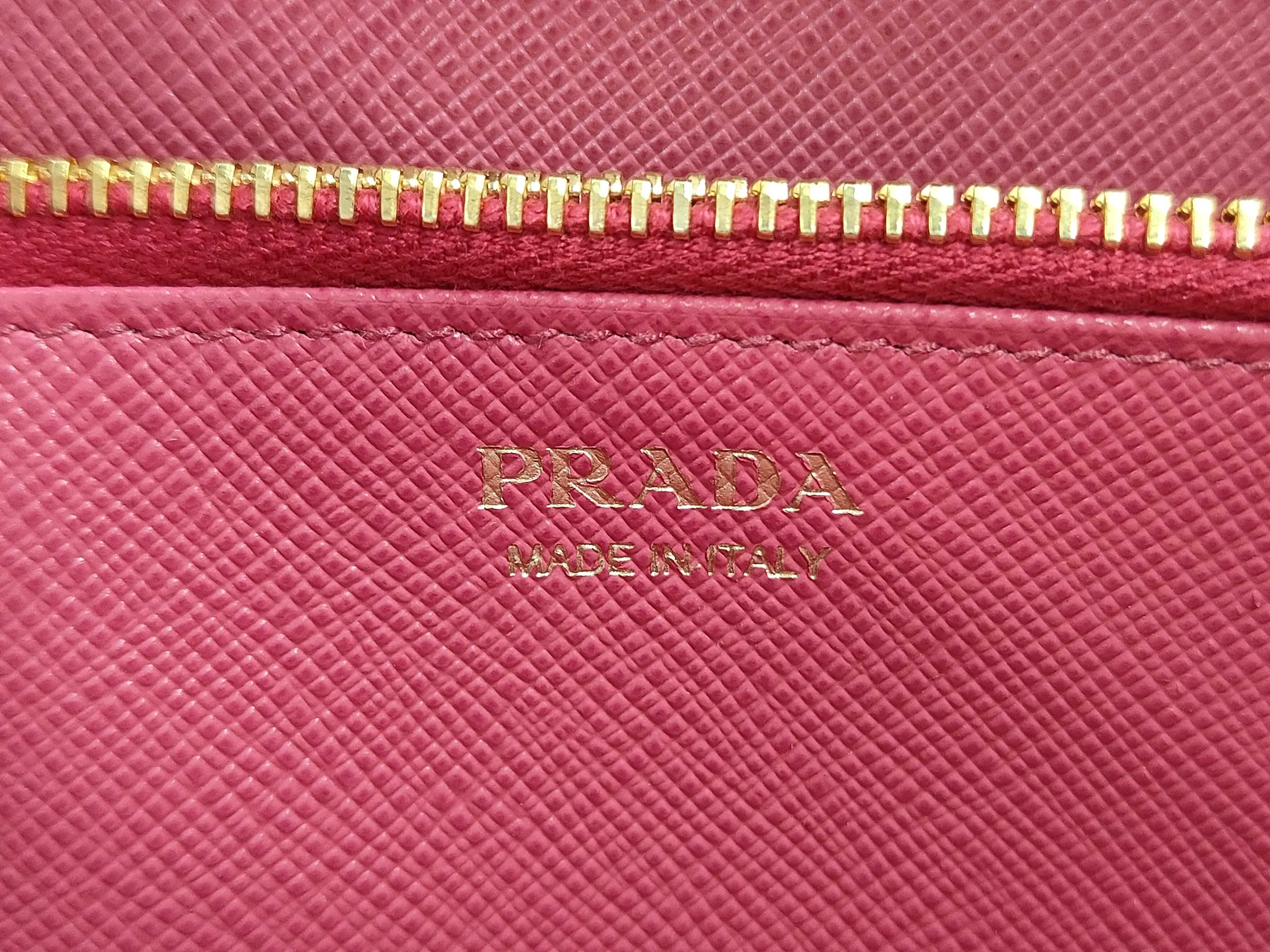 Saffiano Metal 1ML506 Leather Round Zip Wallet Pink — view 10