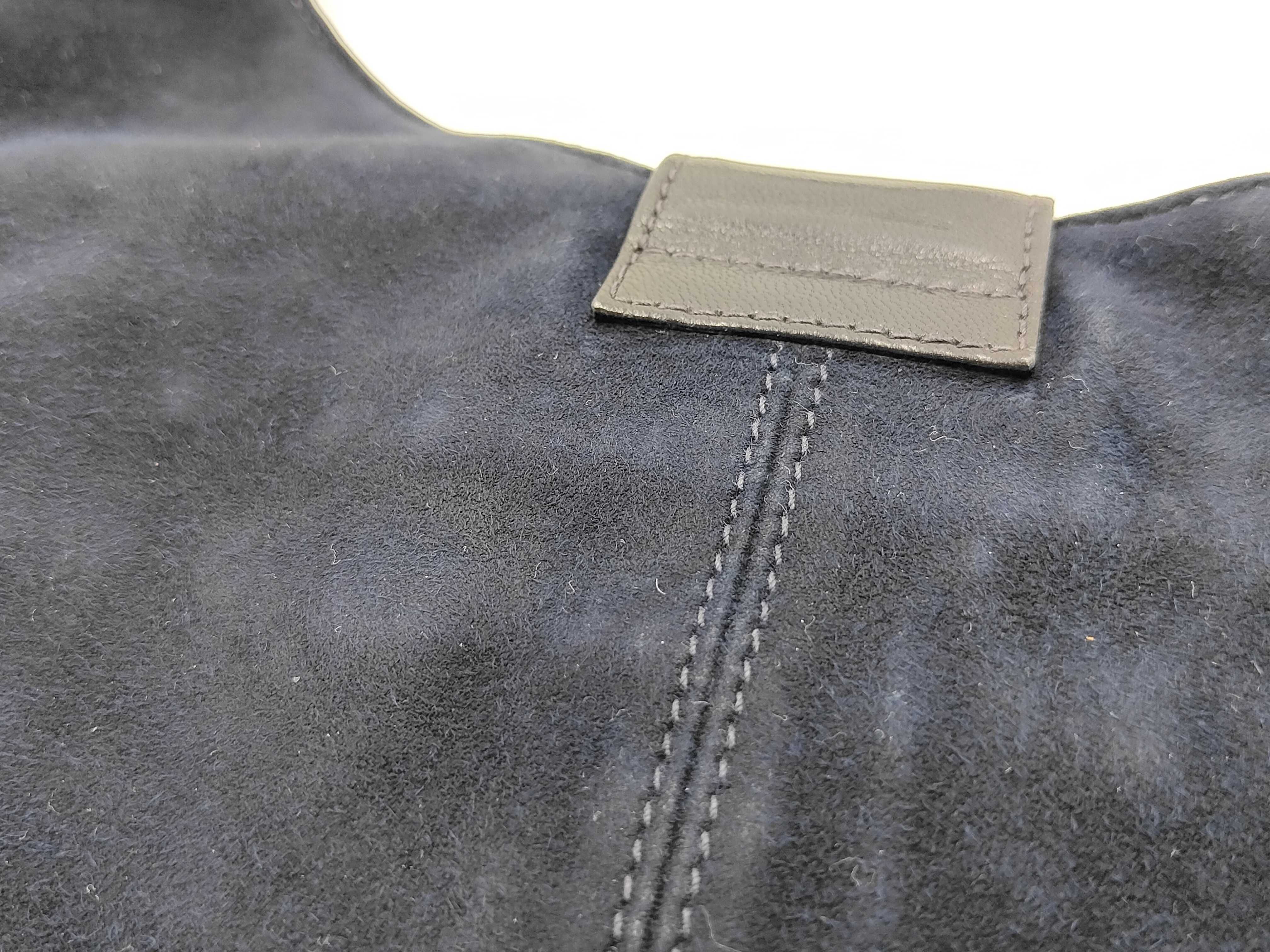 suede shoulder bag, navy color. — view 13