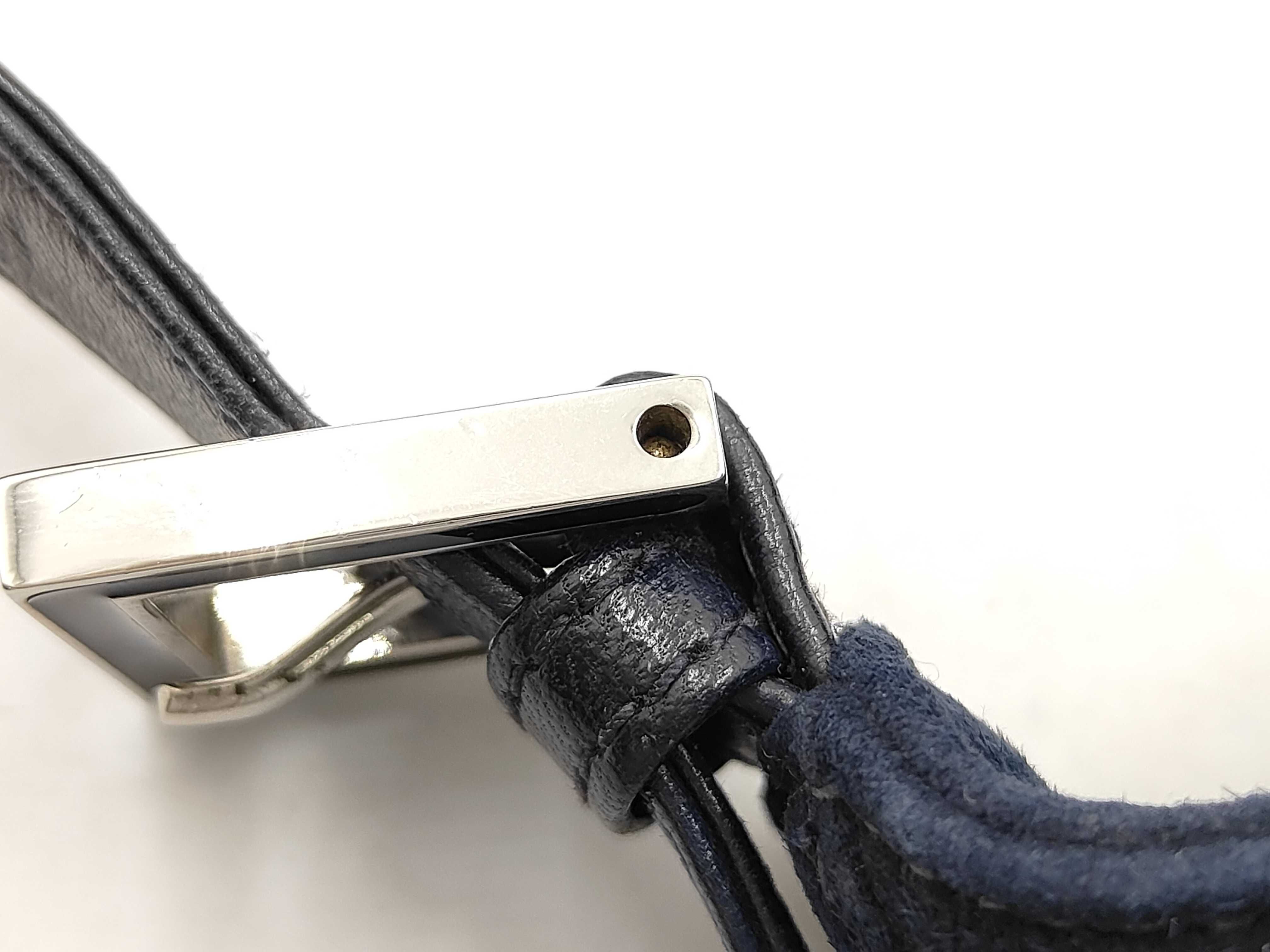 suede shoulder bag, navy color. — view 5