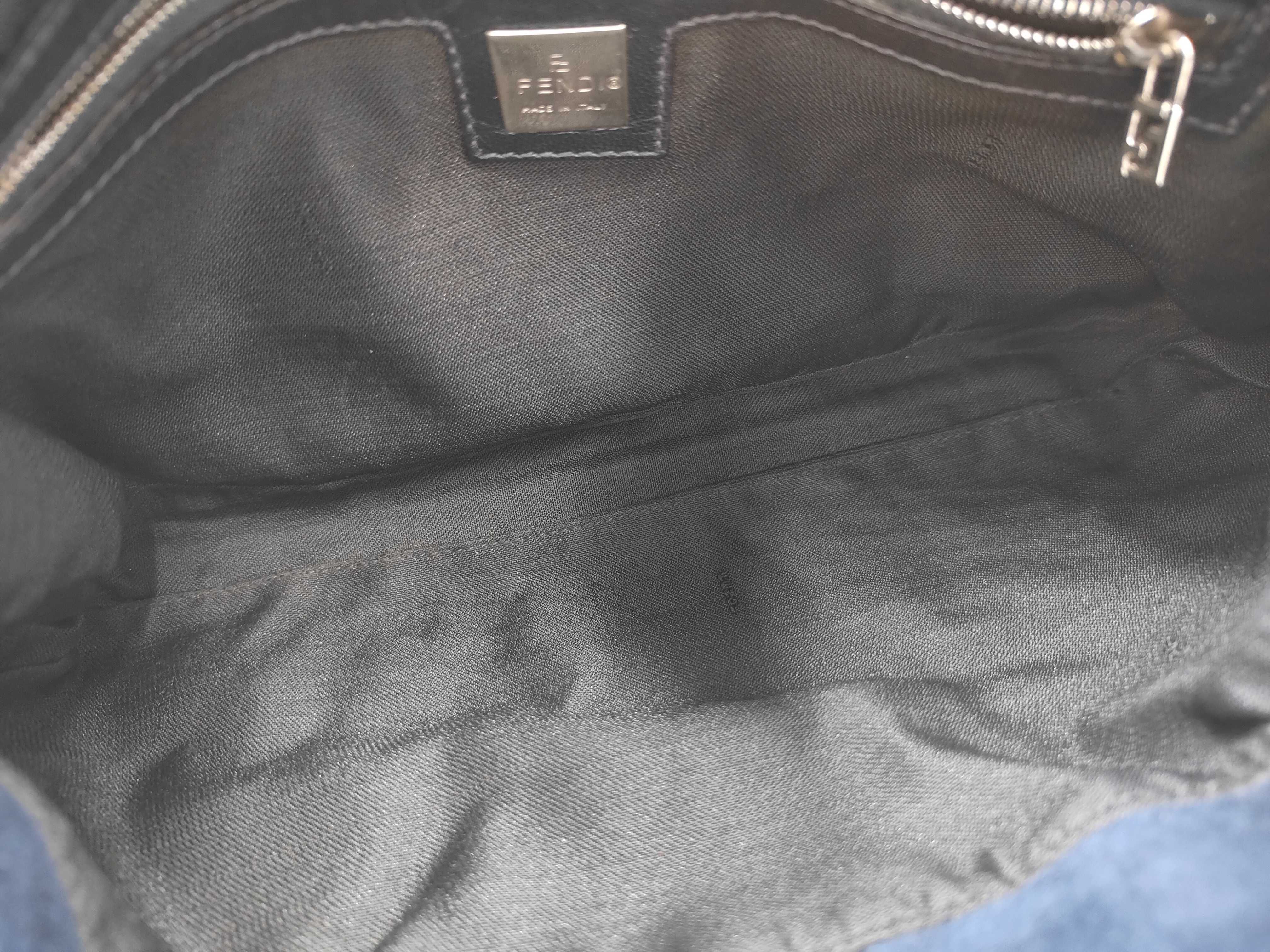 suede shoulder bag, navy color. — view 9