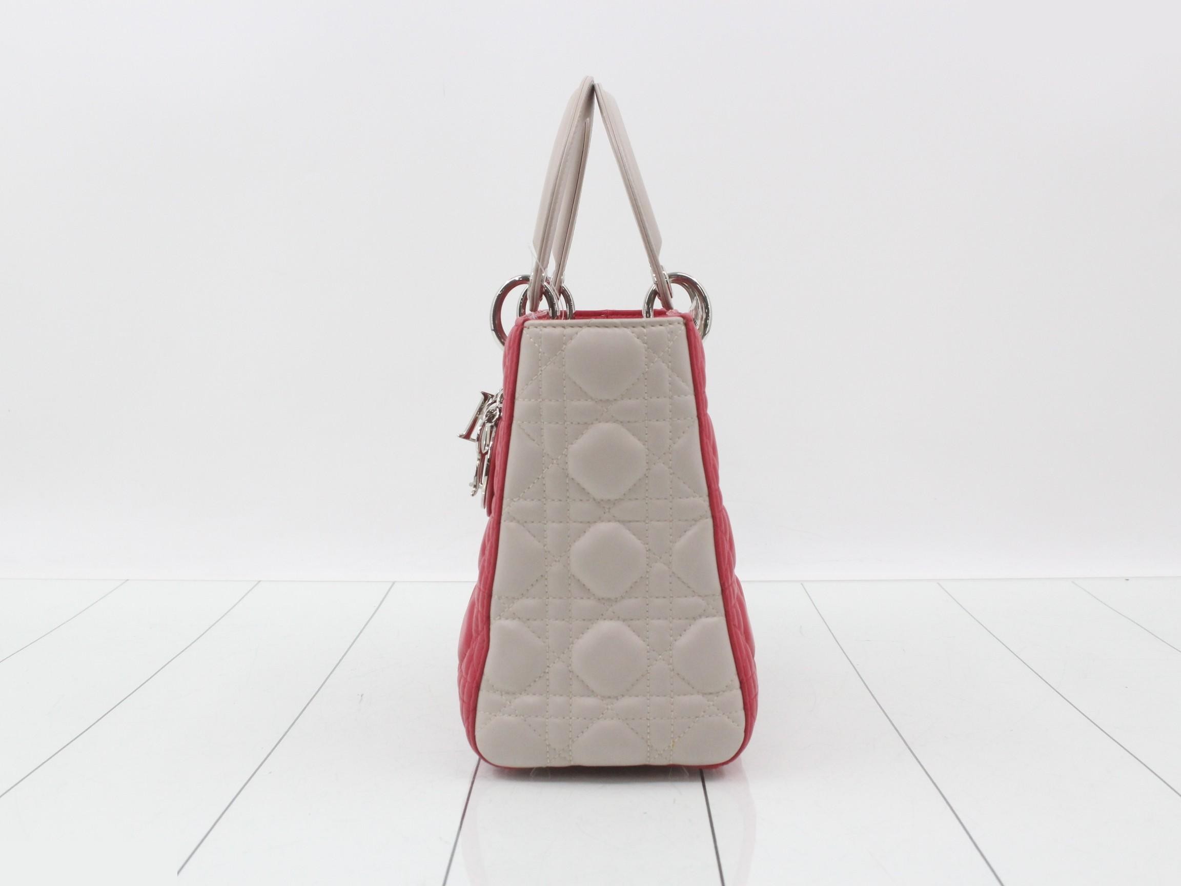Lady Dior Cannage Lamb 2-Way Handbag — view 3