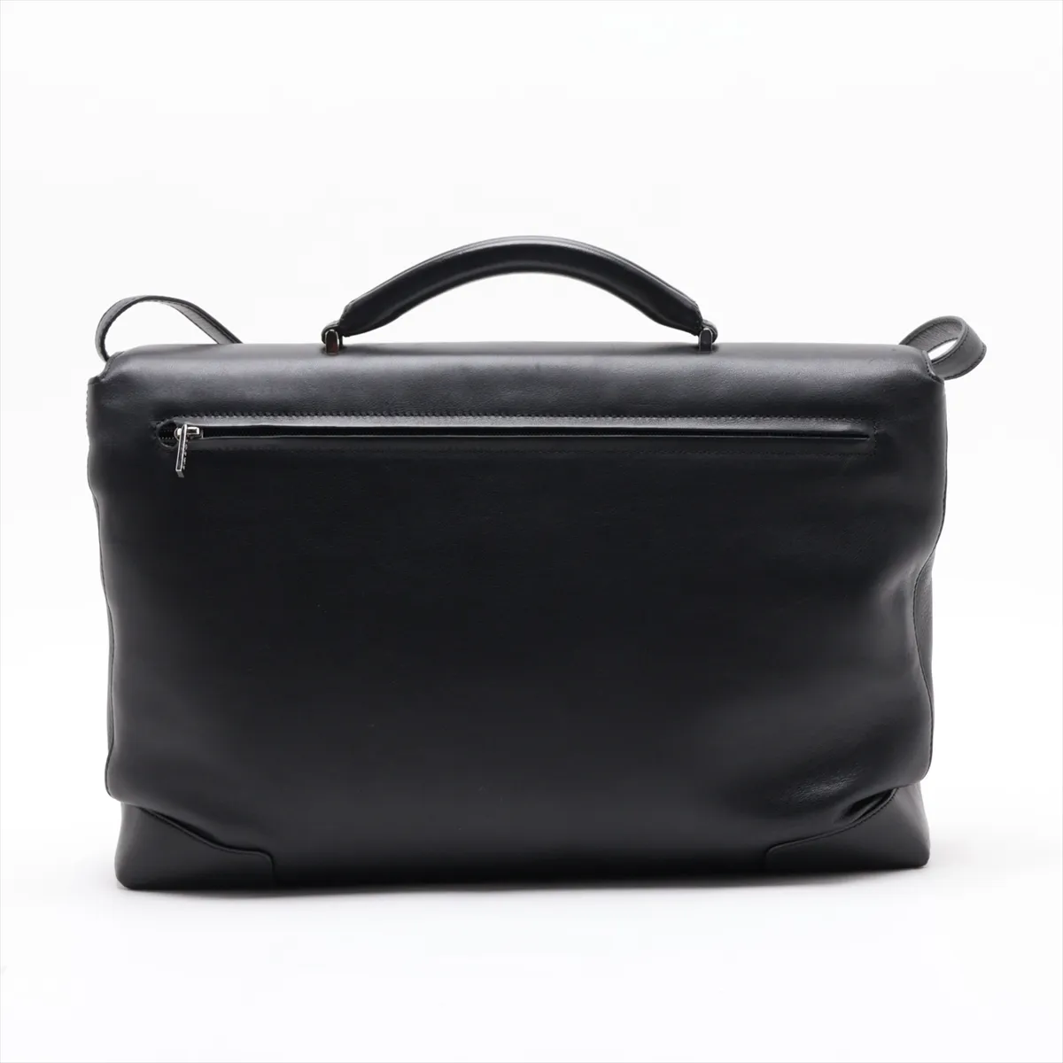 Anagram Leather 2-Way Business Bag, Black — view 2