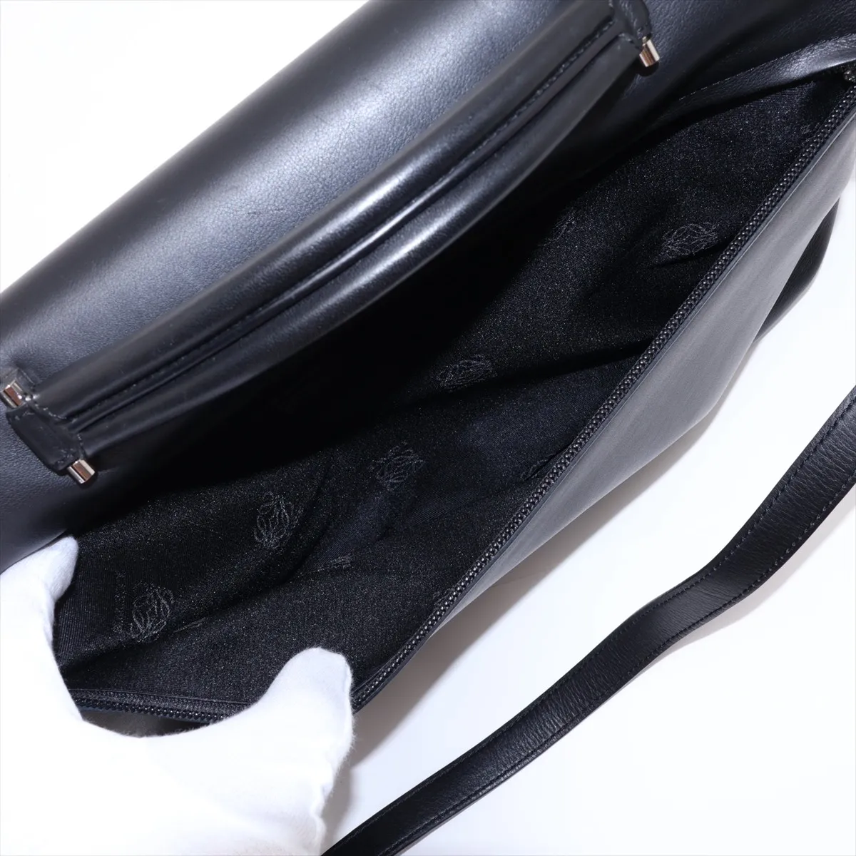 Anagram Leather 2-Way Business Bag, Black — view 11