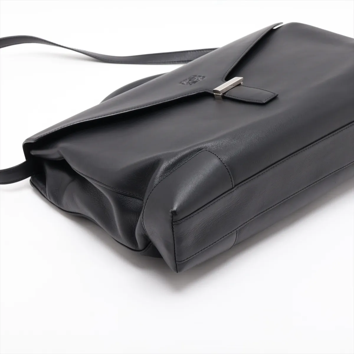 Anagram Leather 2-Way Business Bag, Black — view 4