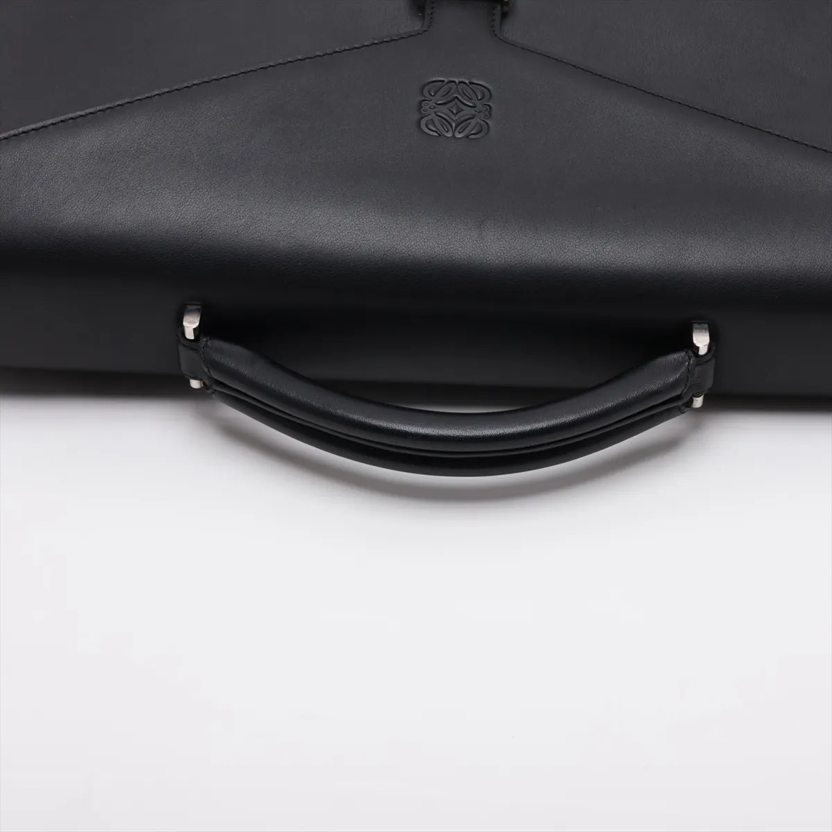 Anagram Leather 2-Way Business Bag, Black — view 5