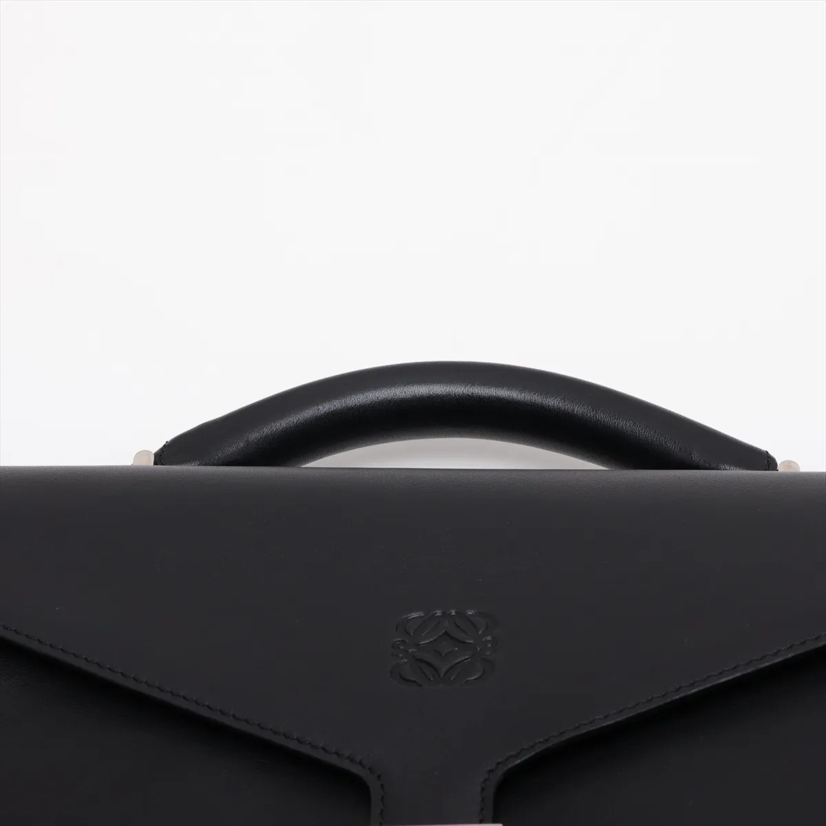 Anagram Leather 2-Way Business Bag, Black — view 6