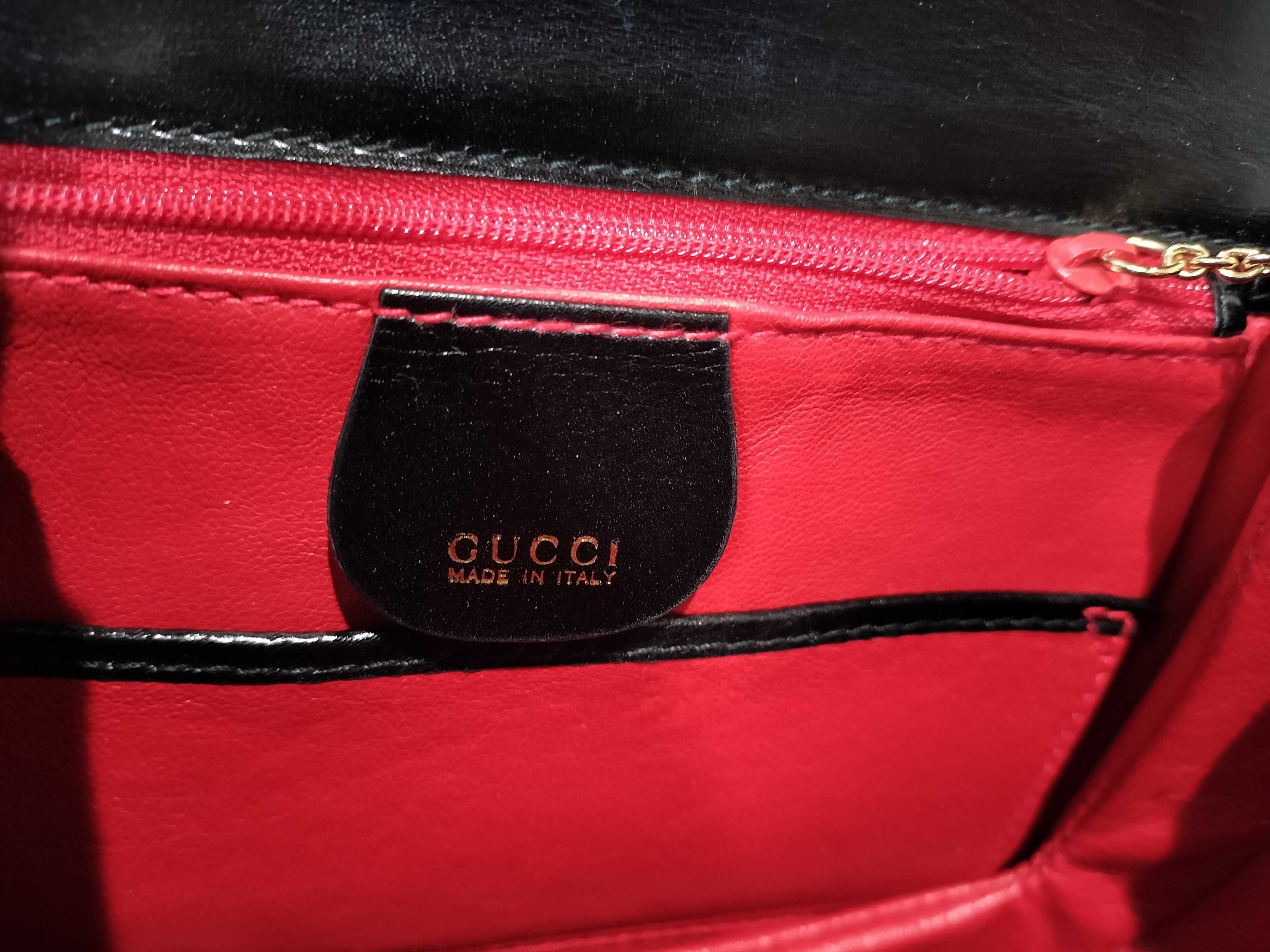 Bamboo Old Gucci Bamboo Leather 2-Way Handbag Black 000 Handbag — view 11