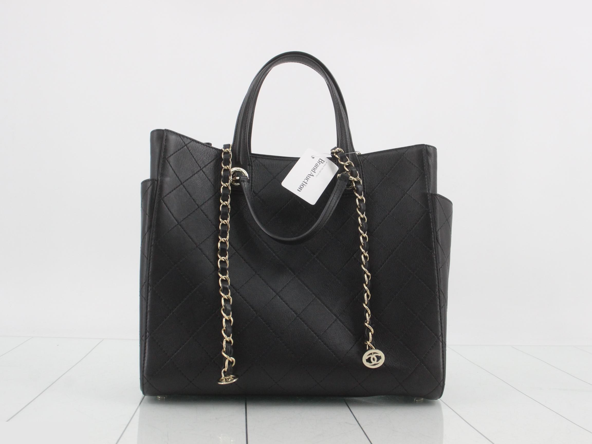 Matelassé Small Shopping Bag, 2-Way, Leather, Black, Serial Number 28, with Sticker — view 2