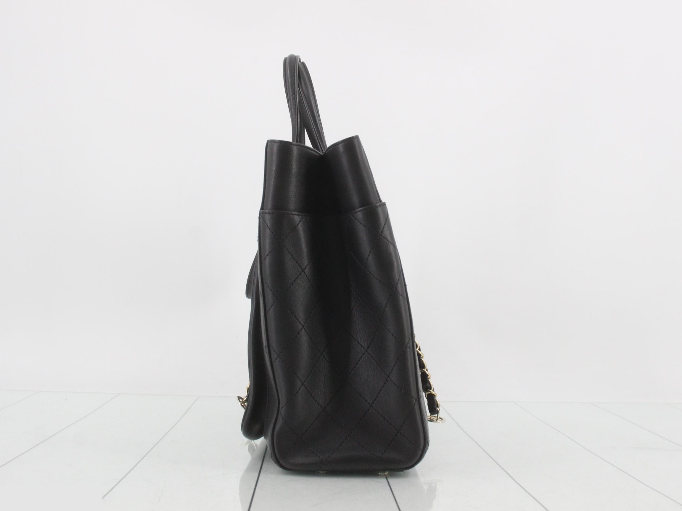 Matelassé Small Shopping Bag, 2-Way, Leather, Black, Serial Number 28, with Sticker — view 3