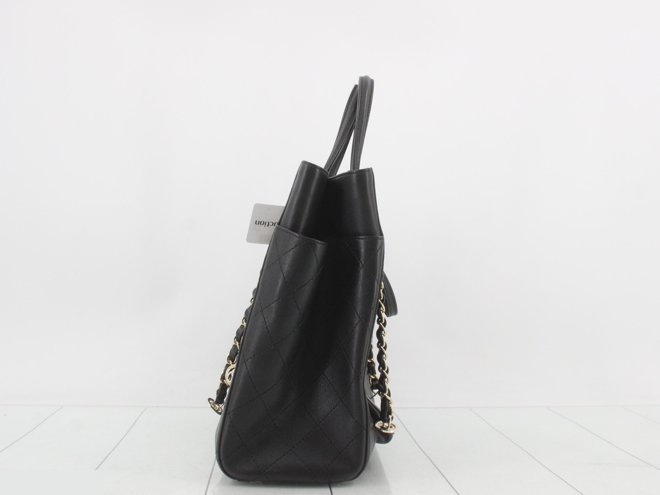 Matelassé Small Shopping Bag, 2-Way, Leather, Black, Serial Number 28, with Sticker — view 4