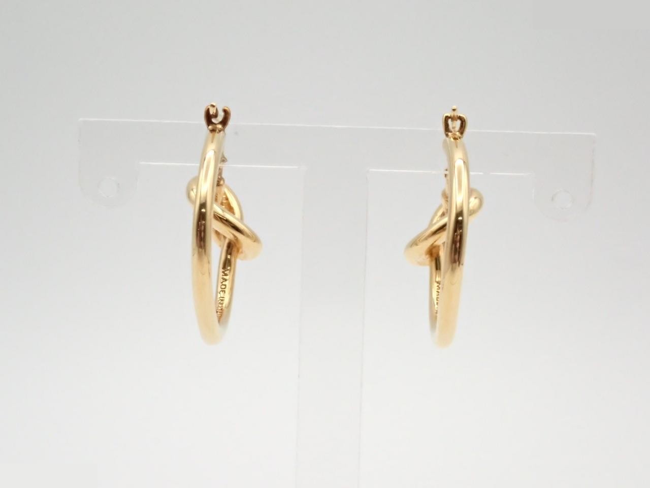 Knot Hoop Earrings, Gold — view 2