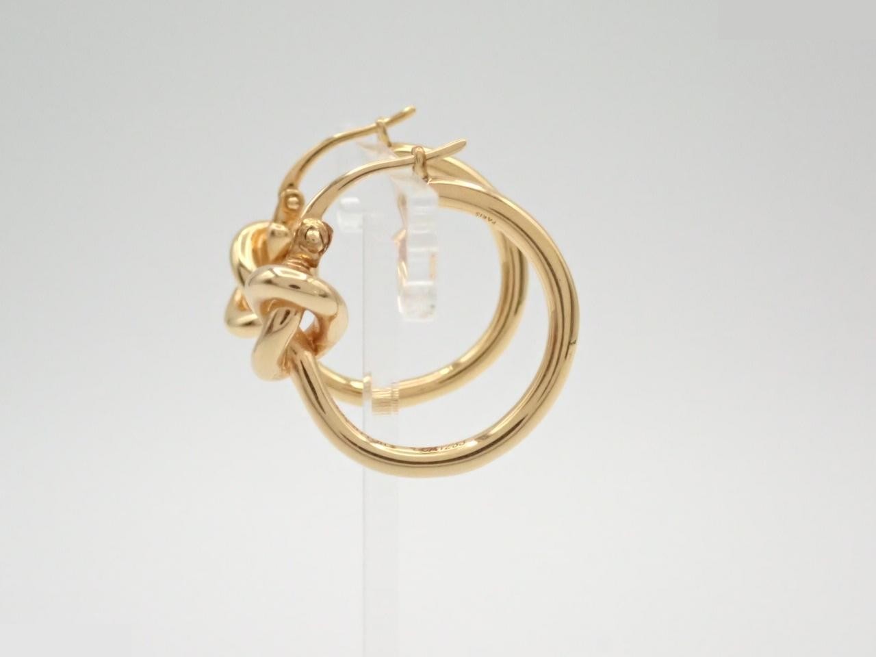 Knot Hoop Earrings, Gold — view 3