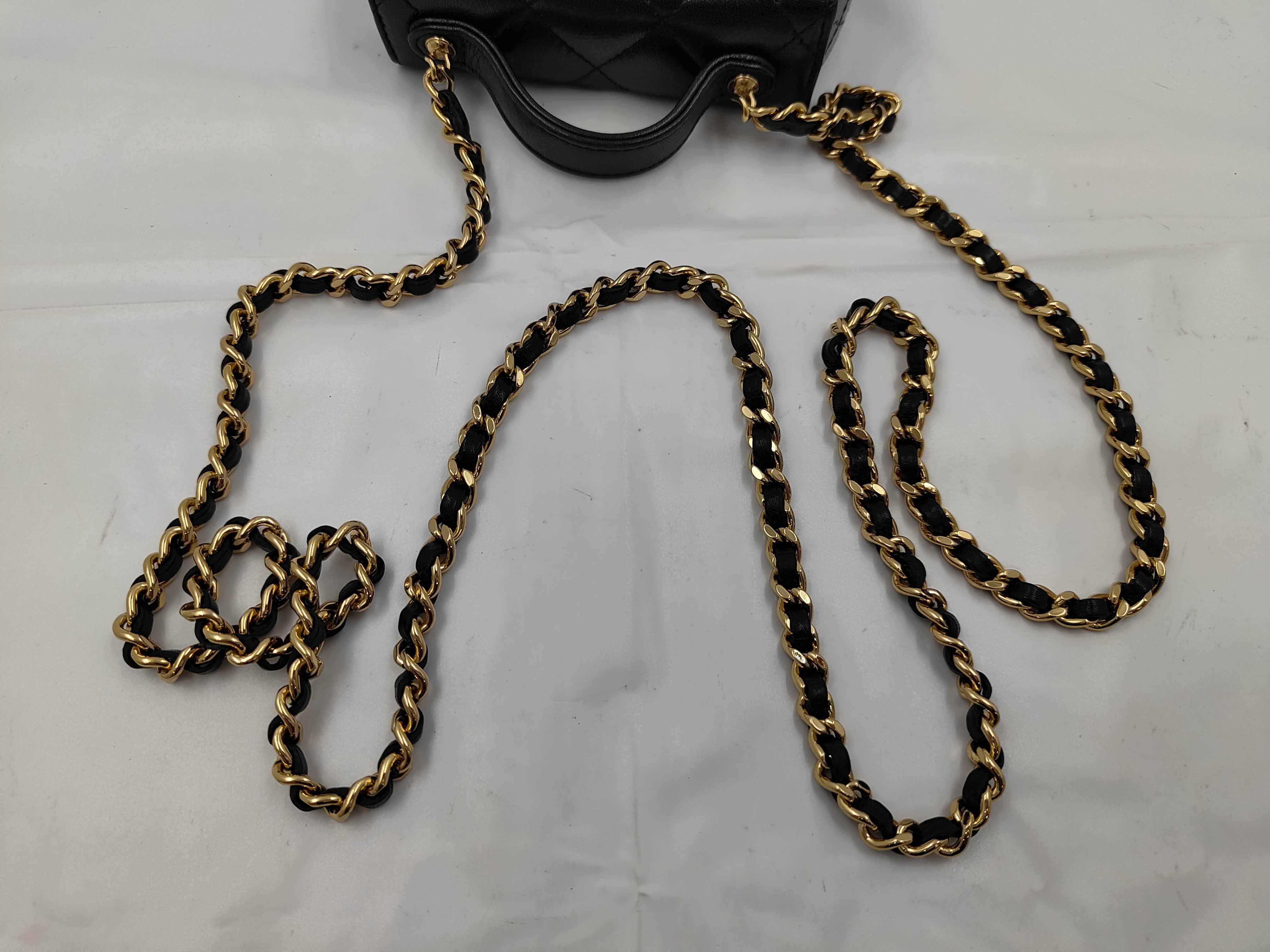 Matelassé Top Handle Black Gold Hardware Random Serial Number Shoulder Bag — view 3