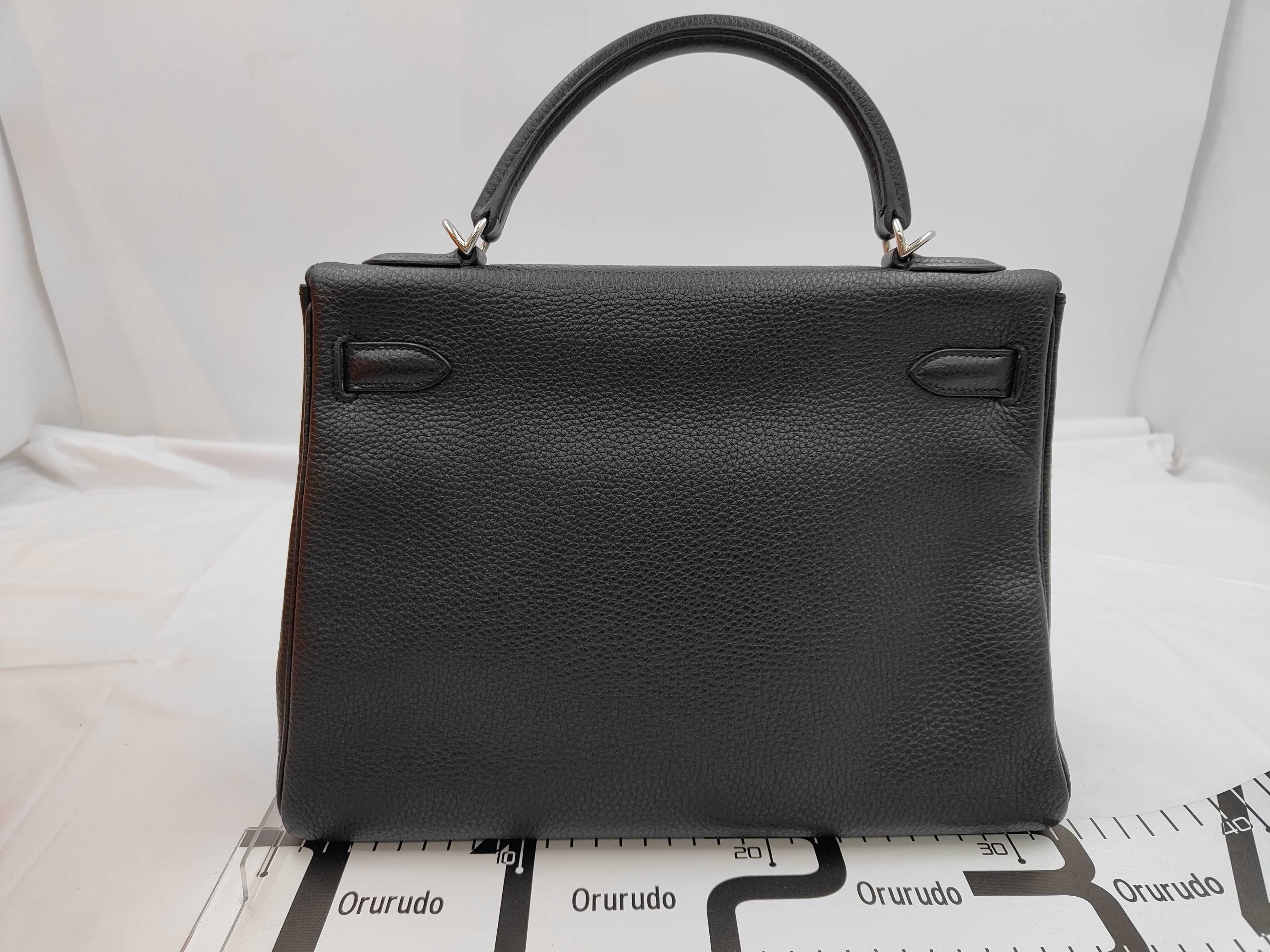Kelly 32 Togo Leather, Black with Silver Hardware, Inside Stitching, N Stamp, 2-Way Handbag — view 2