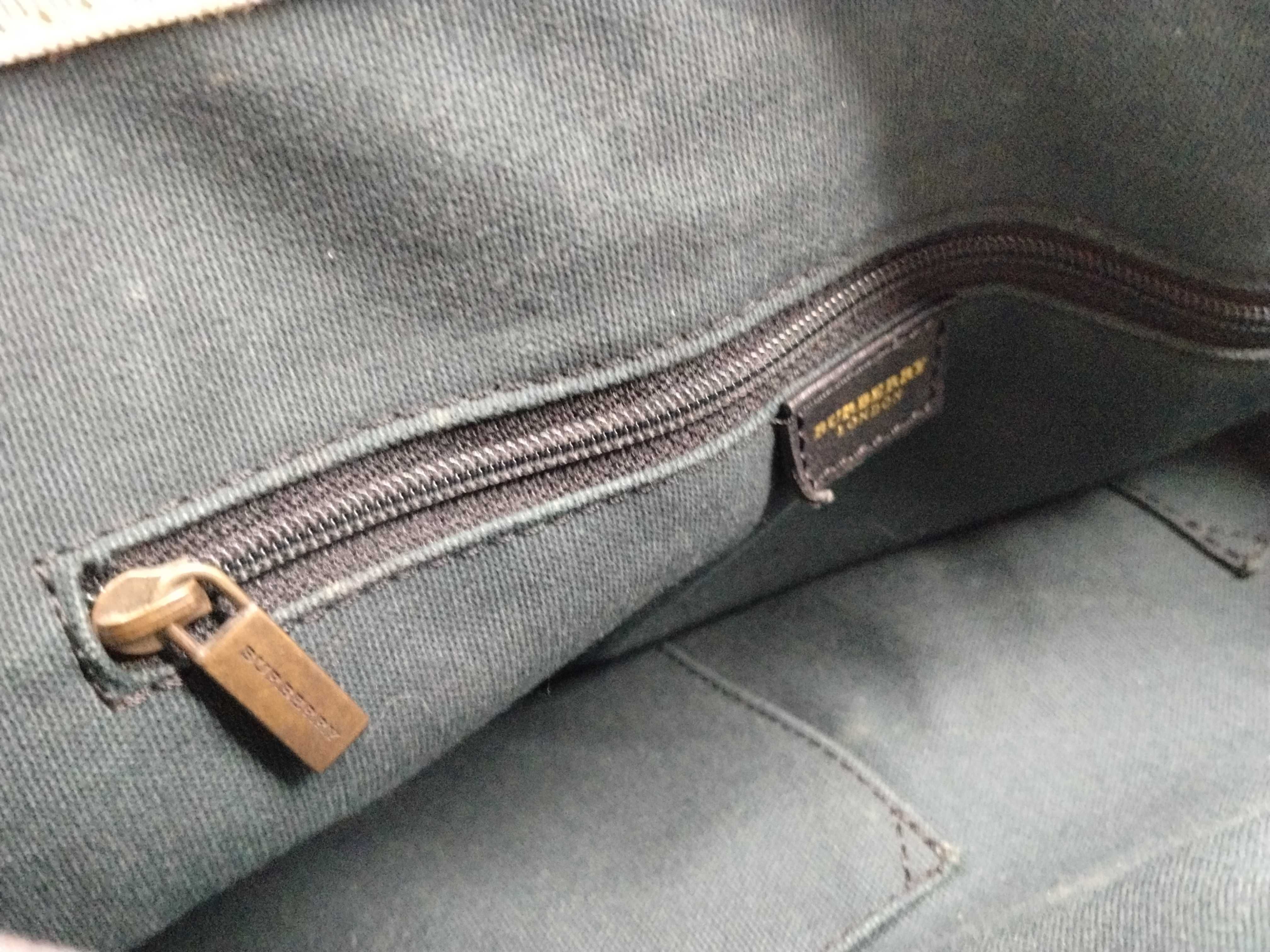 Check Leather Tote Bag — view 12