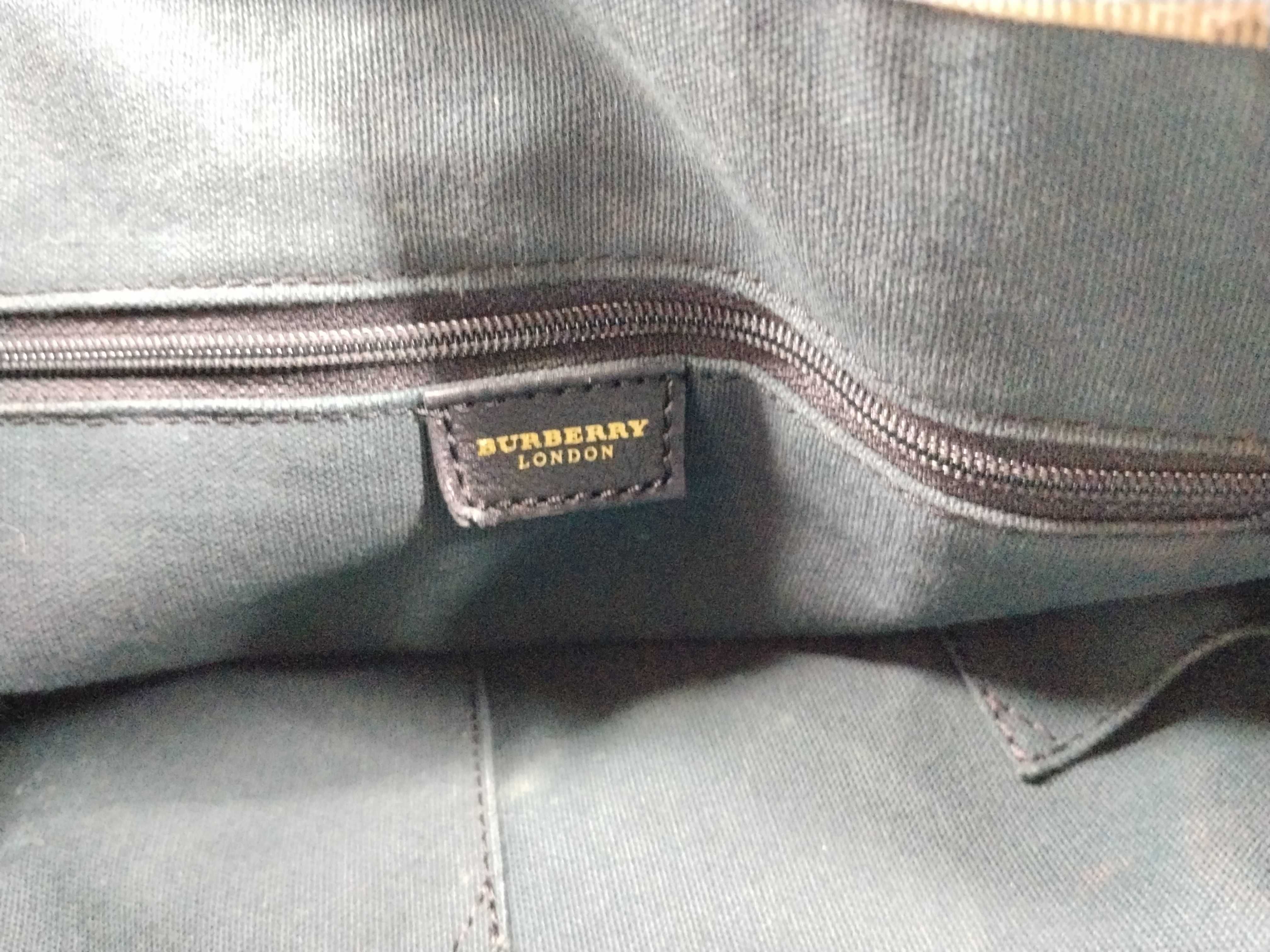 Check Leather Tote Bag — view 13