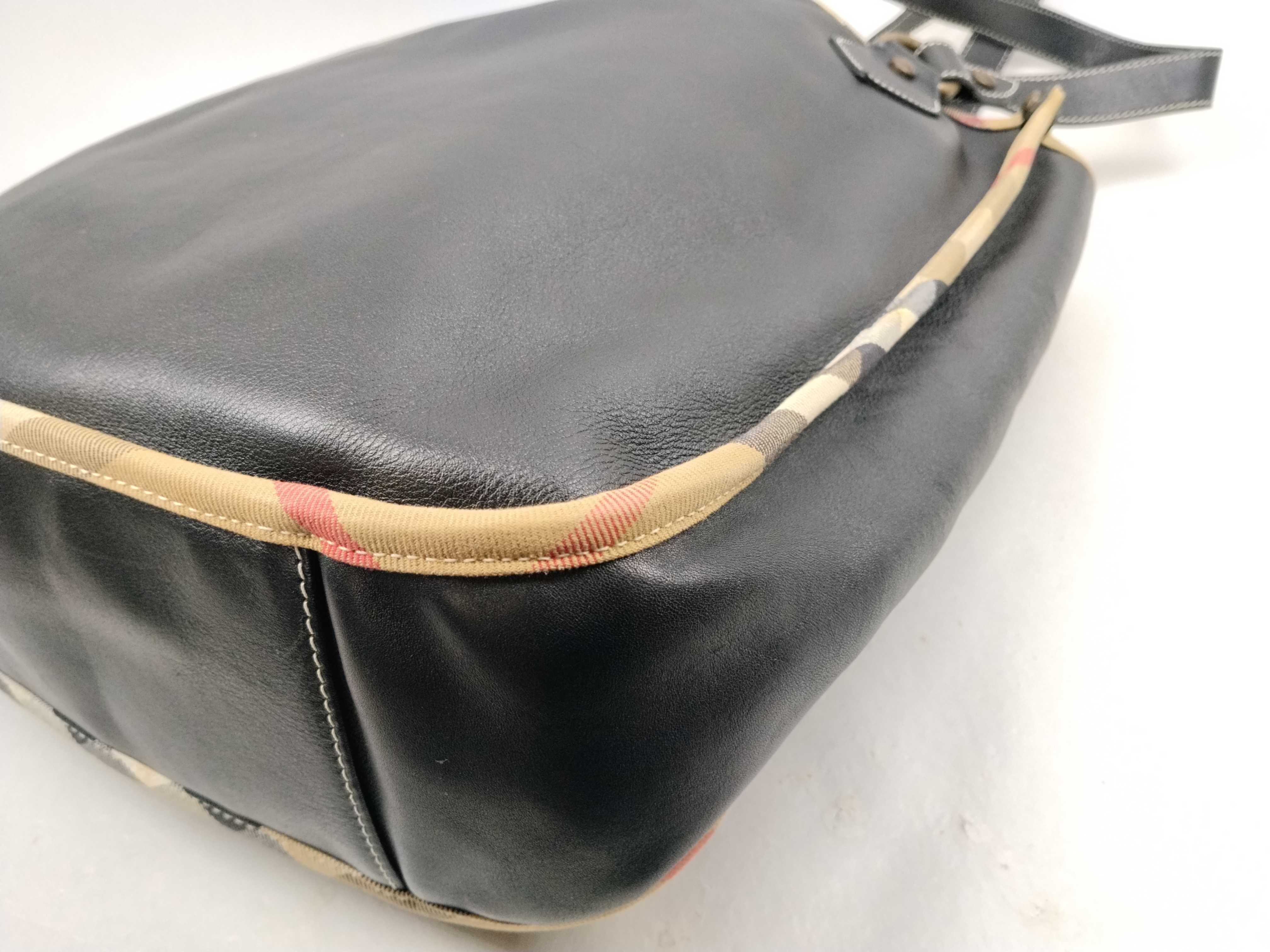Check Leather Tote Bag — view 6