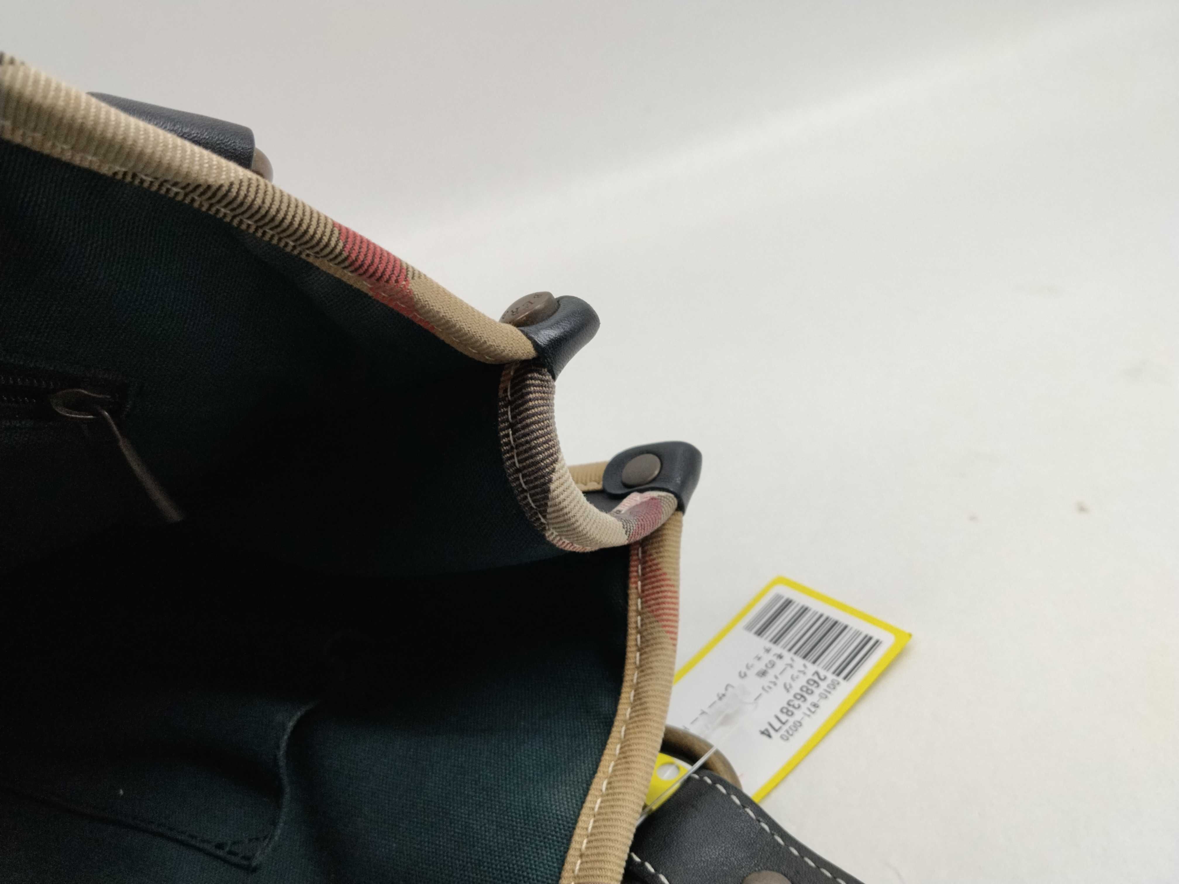 Check Leather Tote Bag — view 9