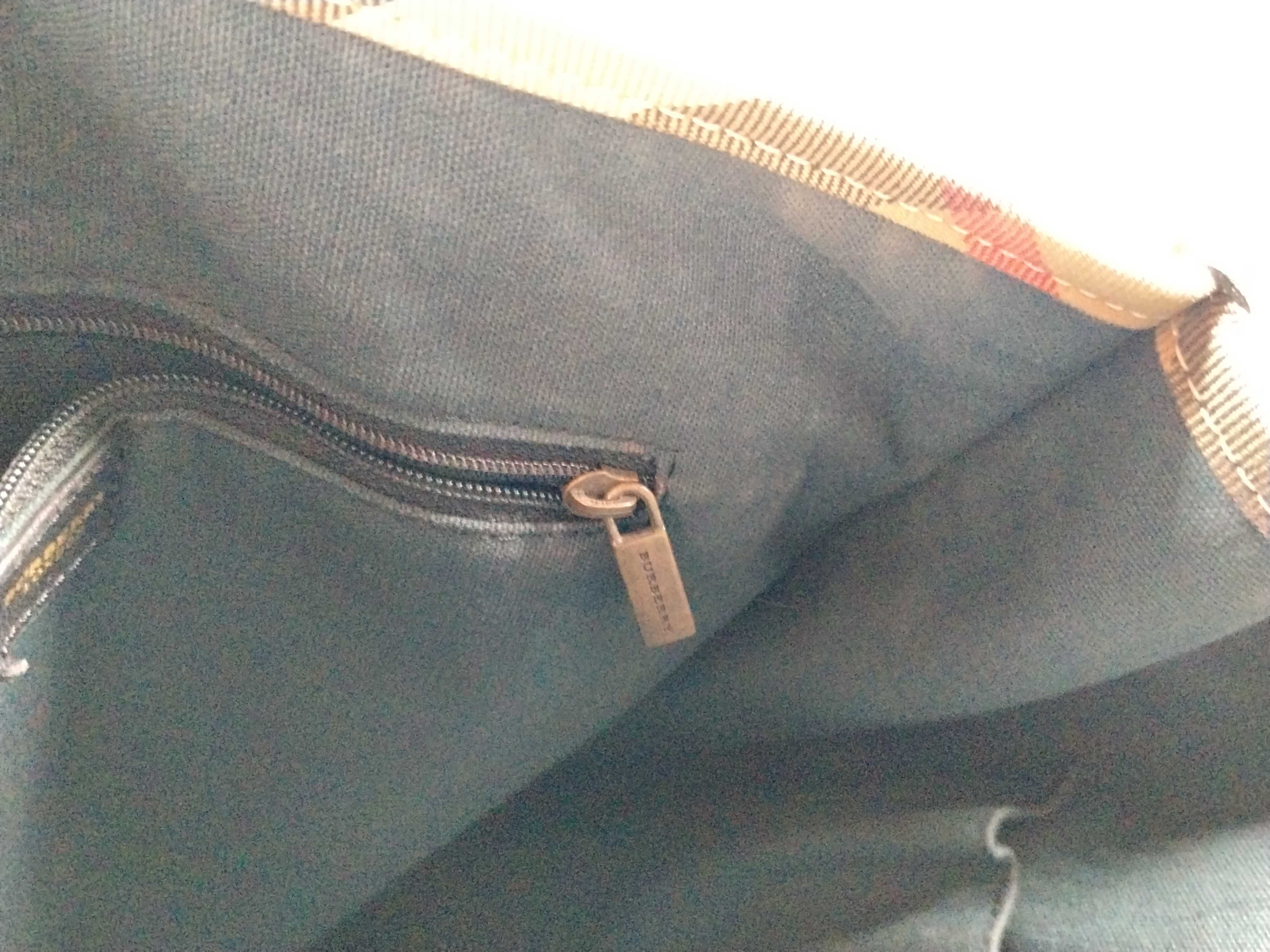 Check Leather Tote Bag — view 10