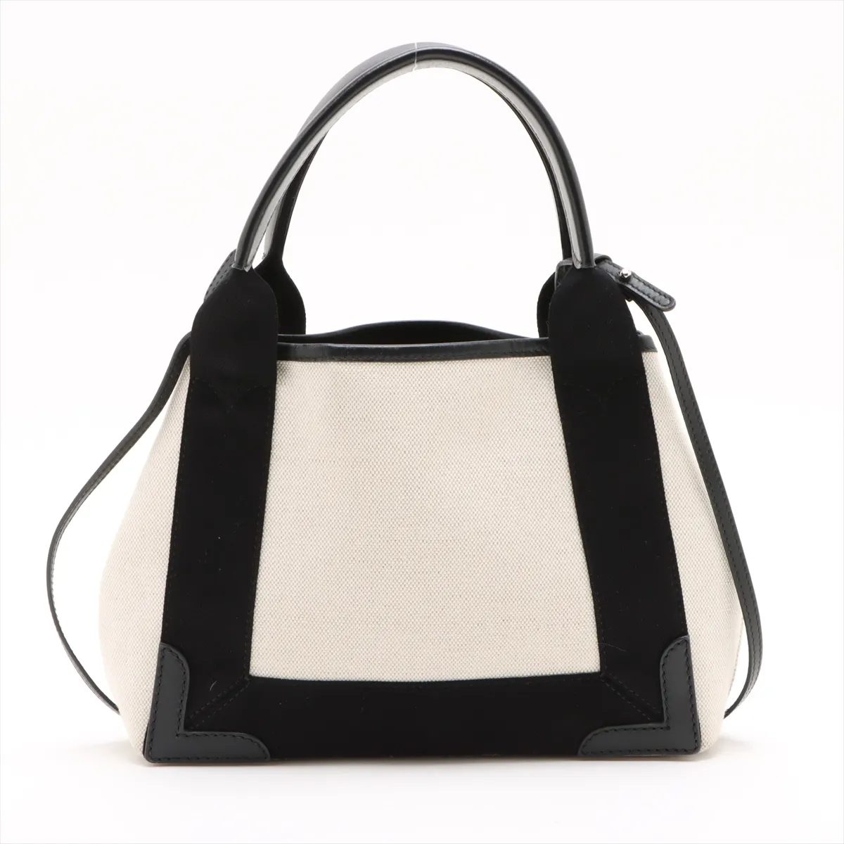 Navy Cabas XS Canvas x Leather 2WAY Handbag Beige x Black 390346 — view 2