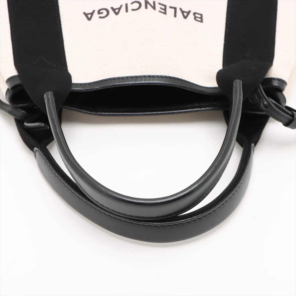 Navy Cabas XS Canvas x Leather 2WAY Handbag Beige x Black 390346 — view 5