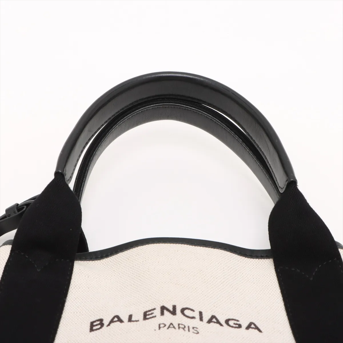 Navy Cabas XS Canvas x Leather 2WAY Handbag Beige x Black 390346 — view 6
