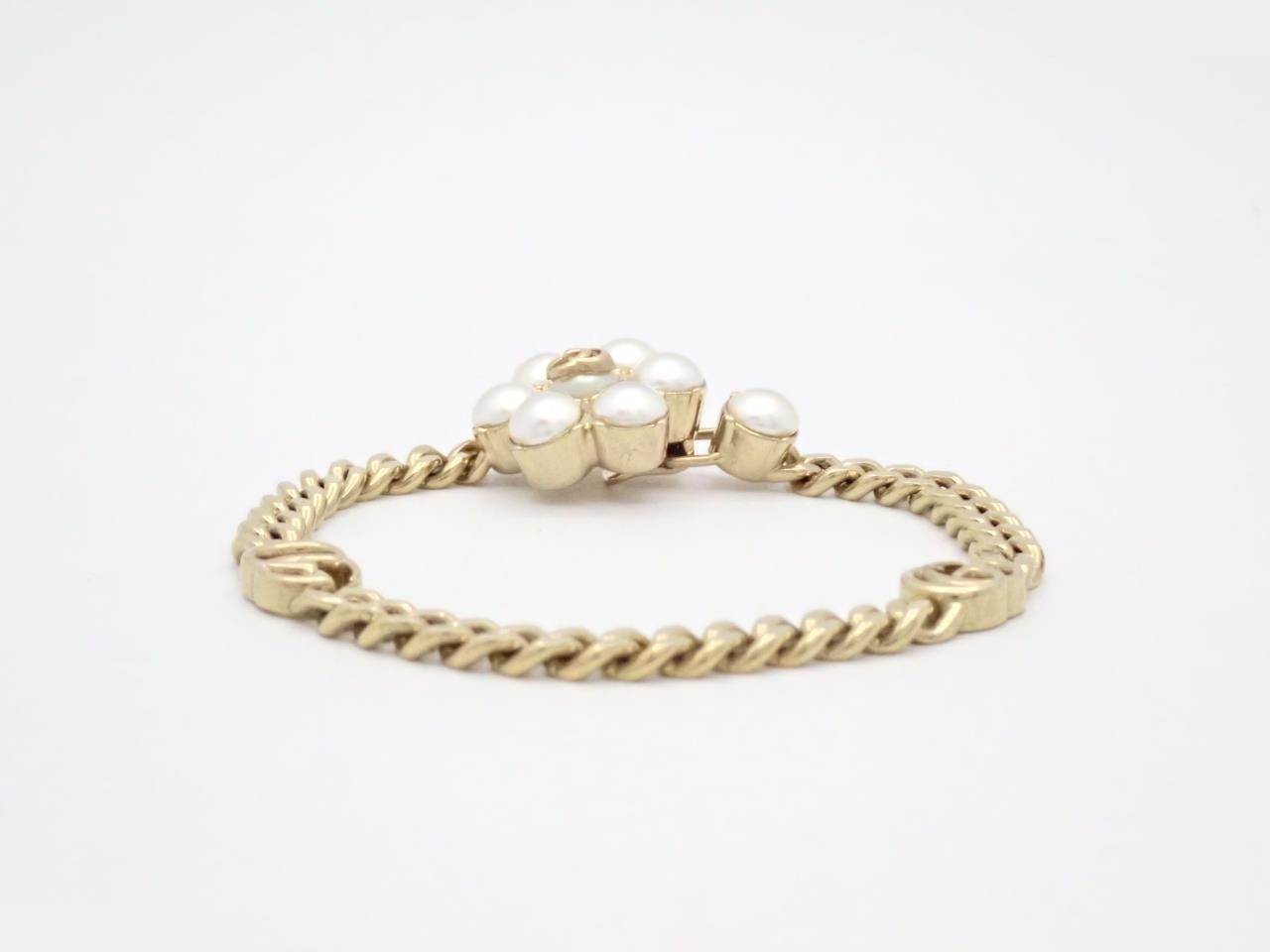 Double G bracelet pearl flower motif arm circumference approx. 16cm — view 2
