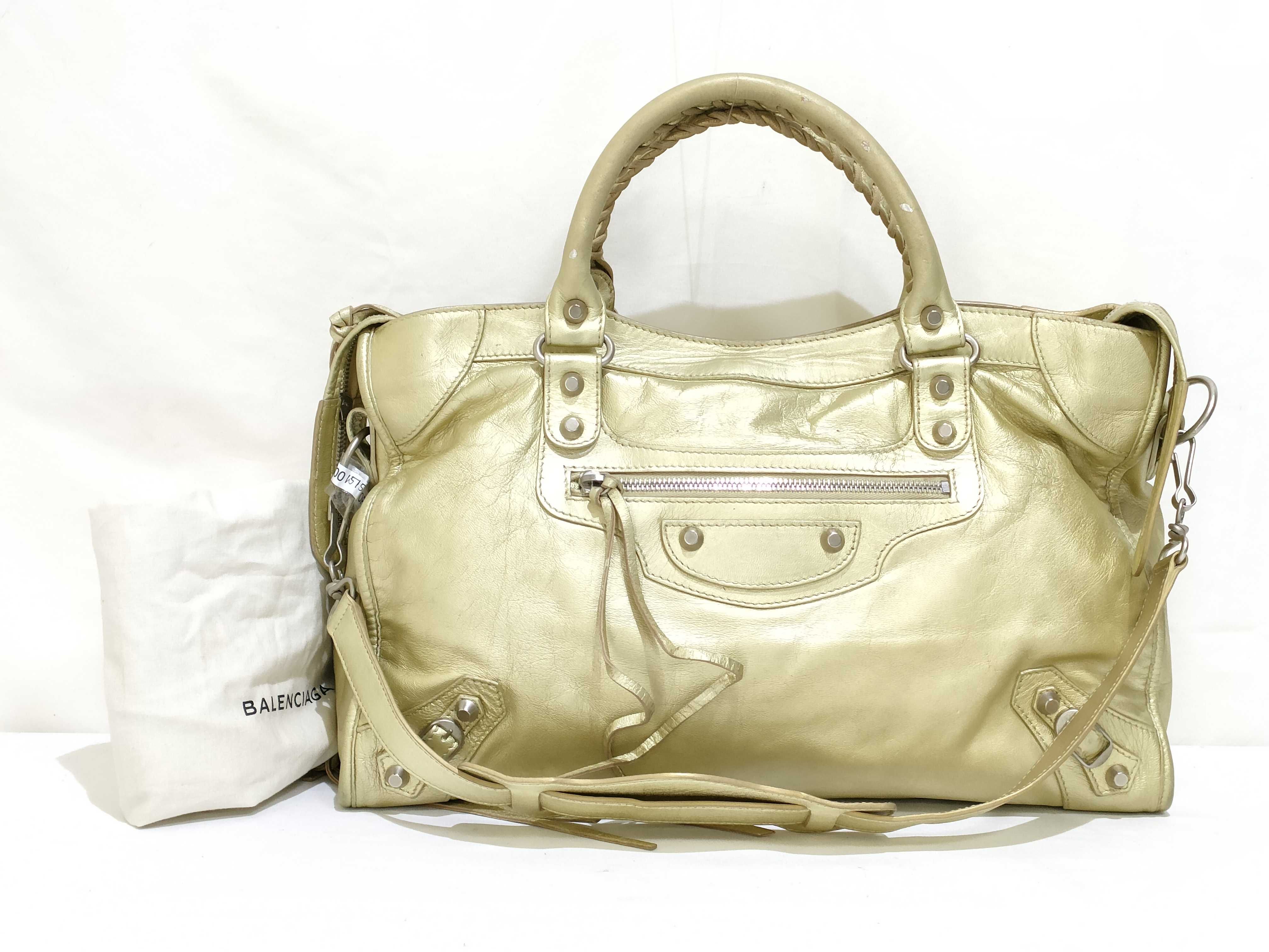 PH - Classic City Metallic Gold Leather Handbag