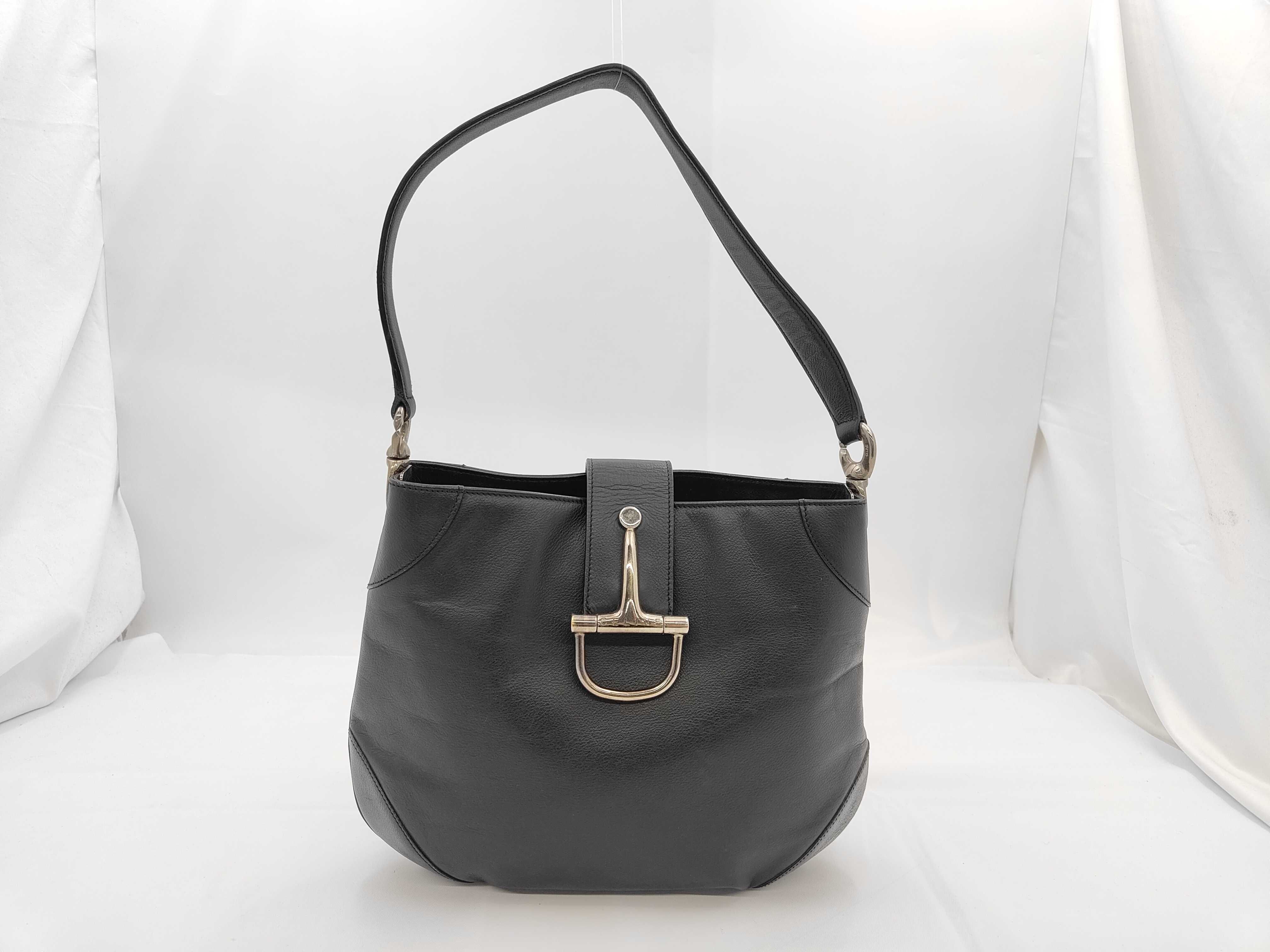 Leather Shoulder Bag, Black