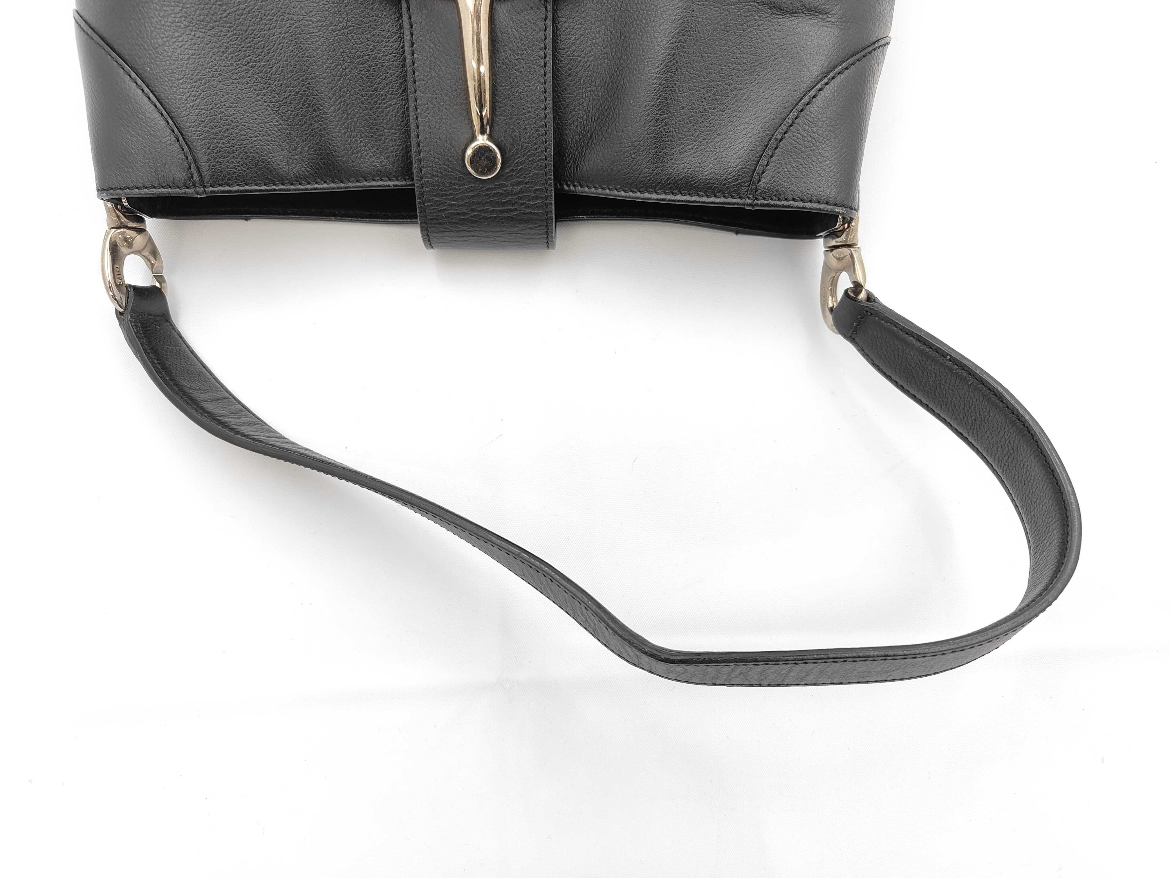 Leather Shoulder Bag, Black — view 3