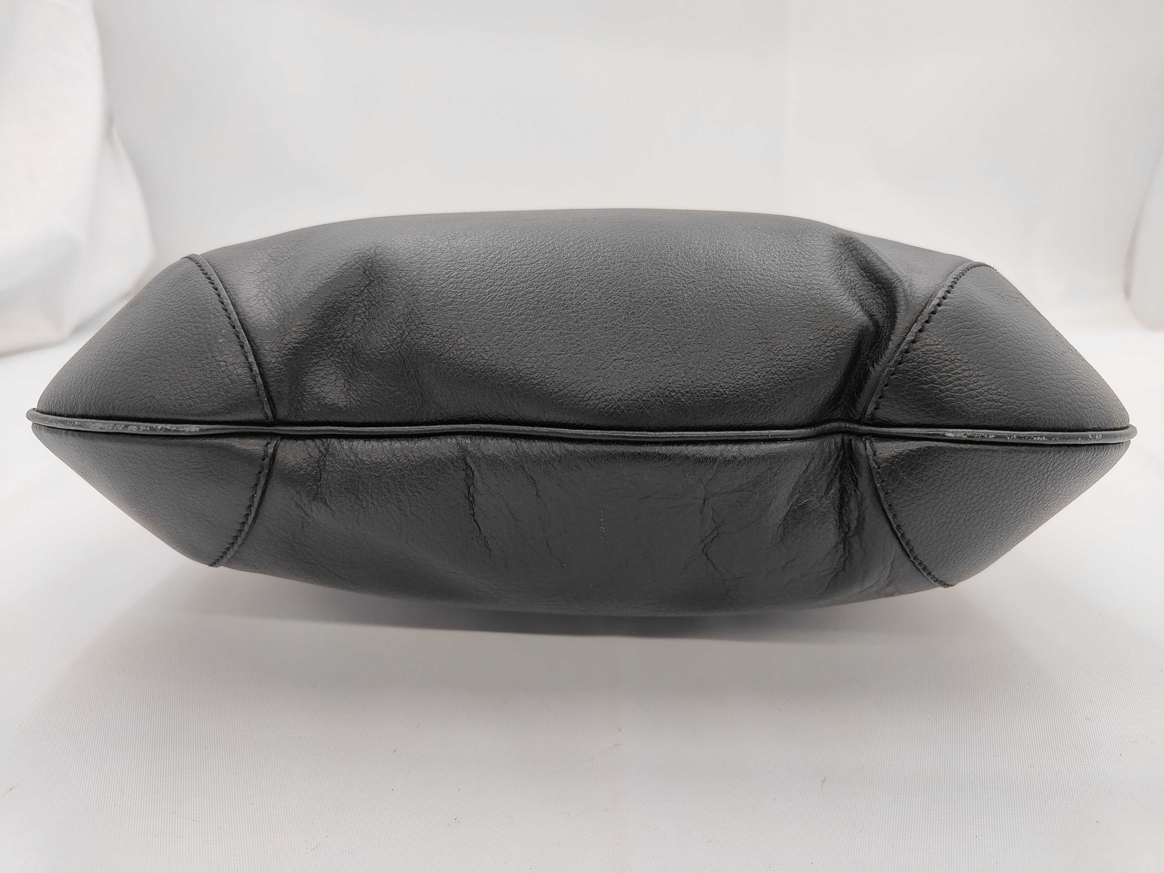Leather Shoulder Bag, Black — view 5