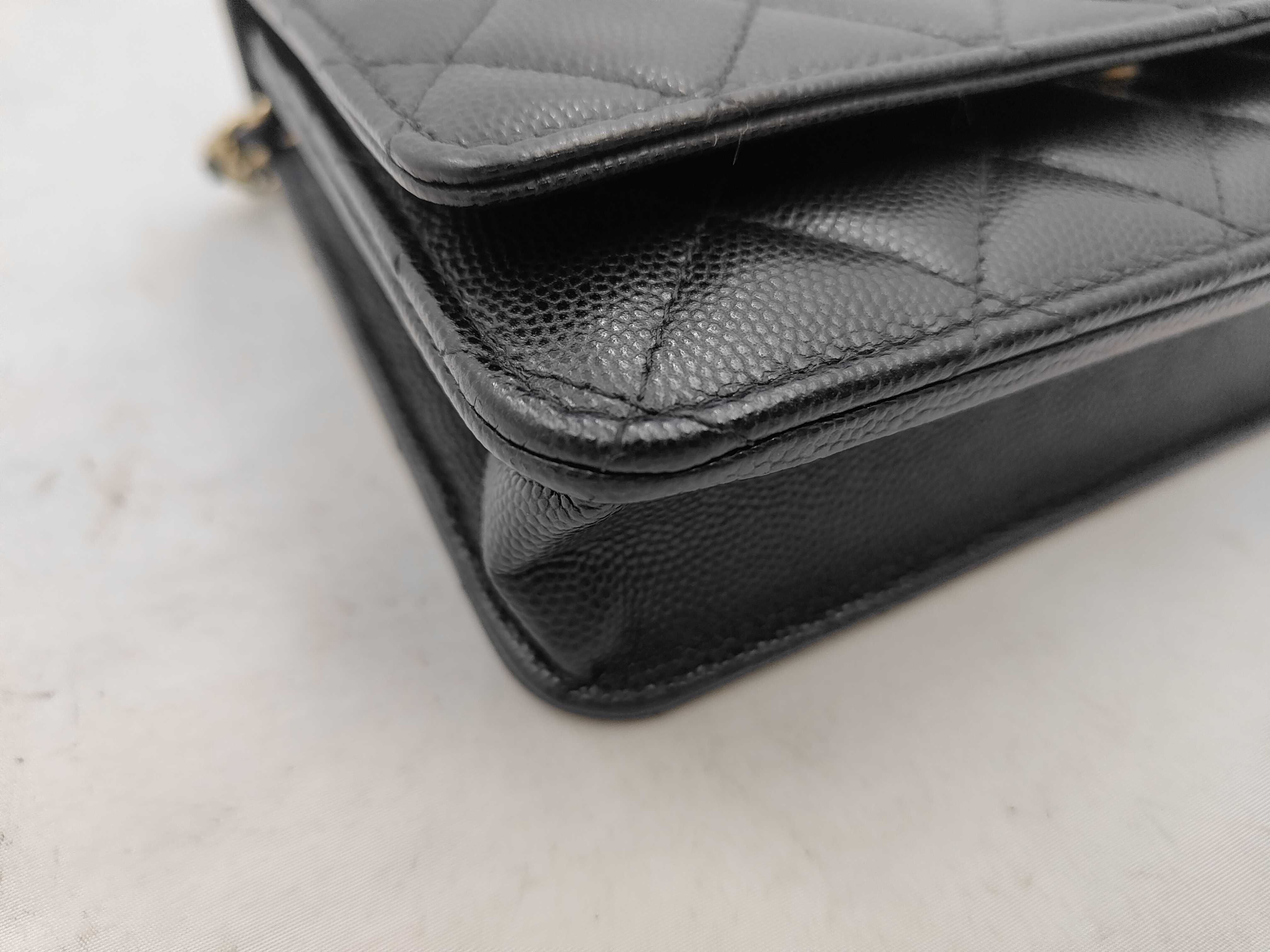 WOC Black Calfskin Rhinestone Button Shoulder Bag — view 6