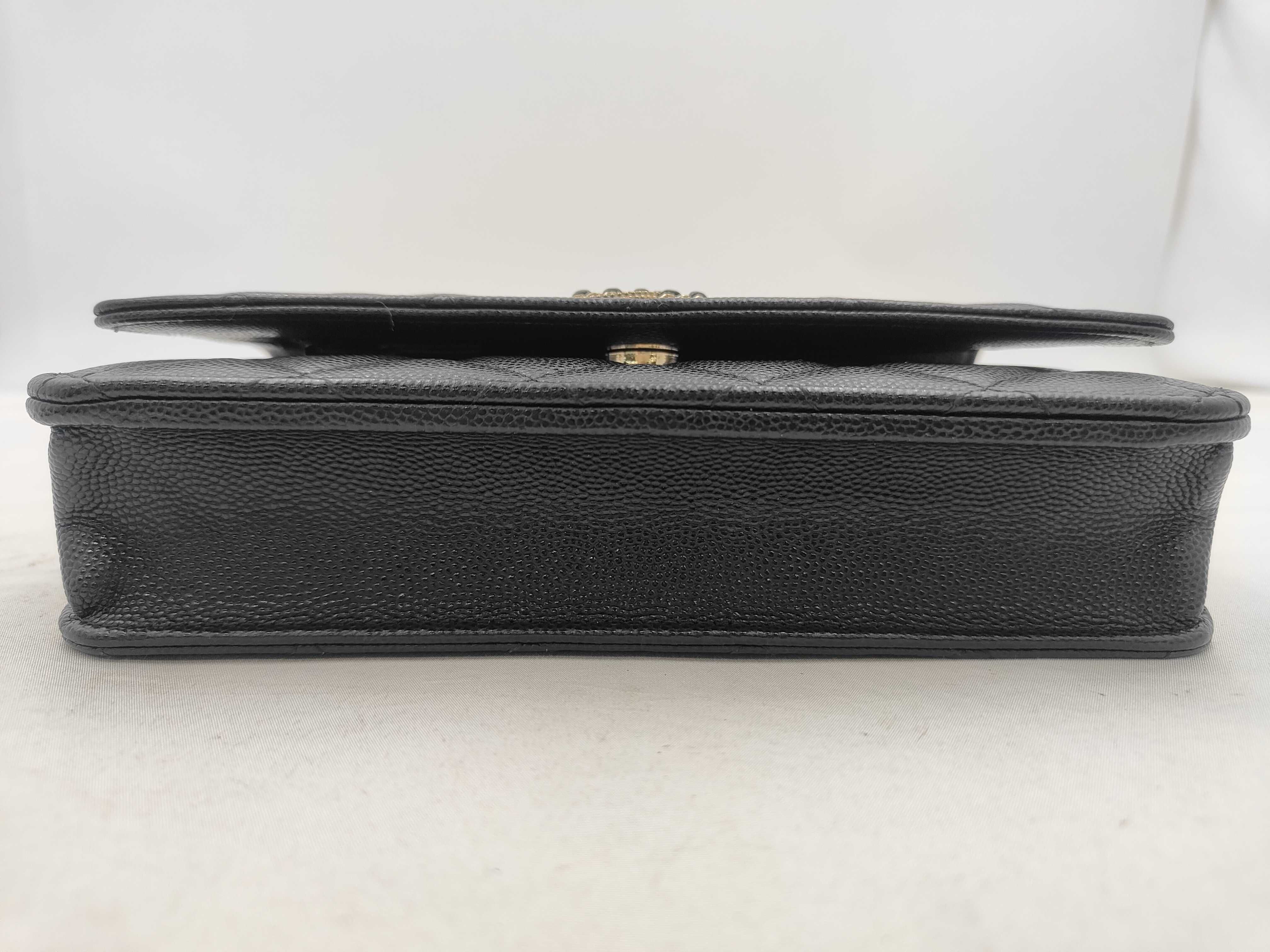WOC Black Calfskin Rhinestone Button Shoulder Bag — view 7