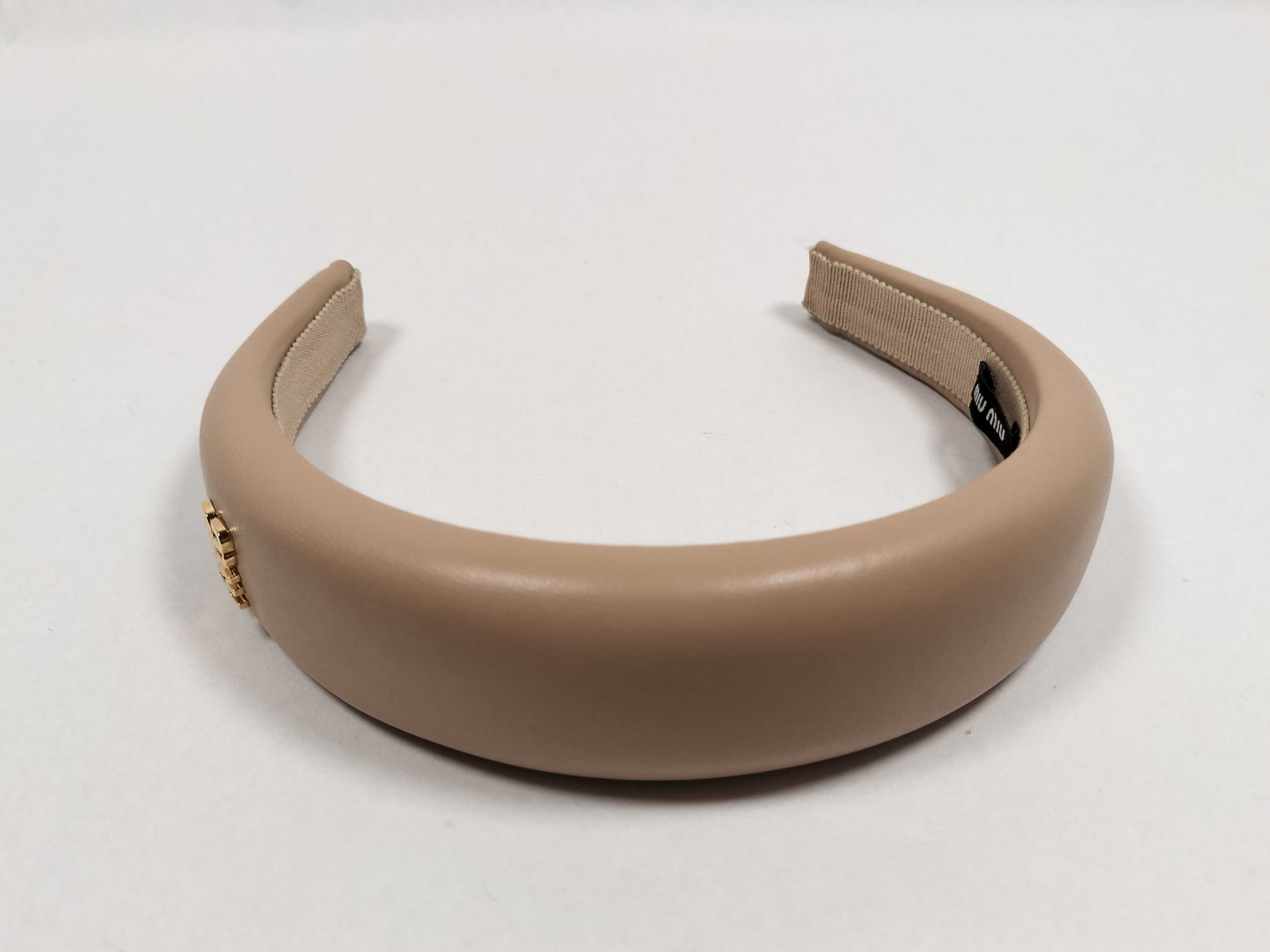 Leather Headband, Beige Hair Accessory