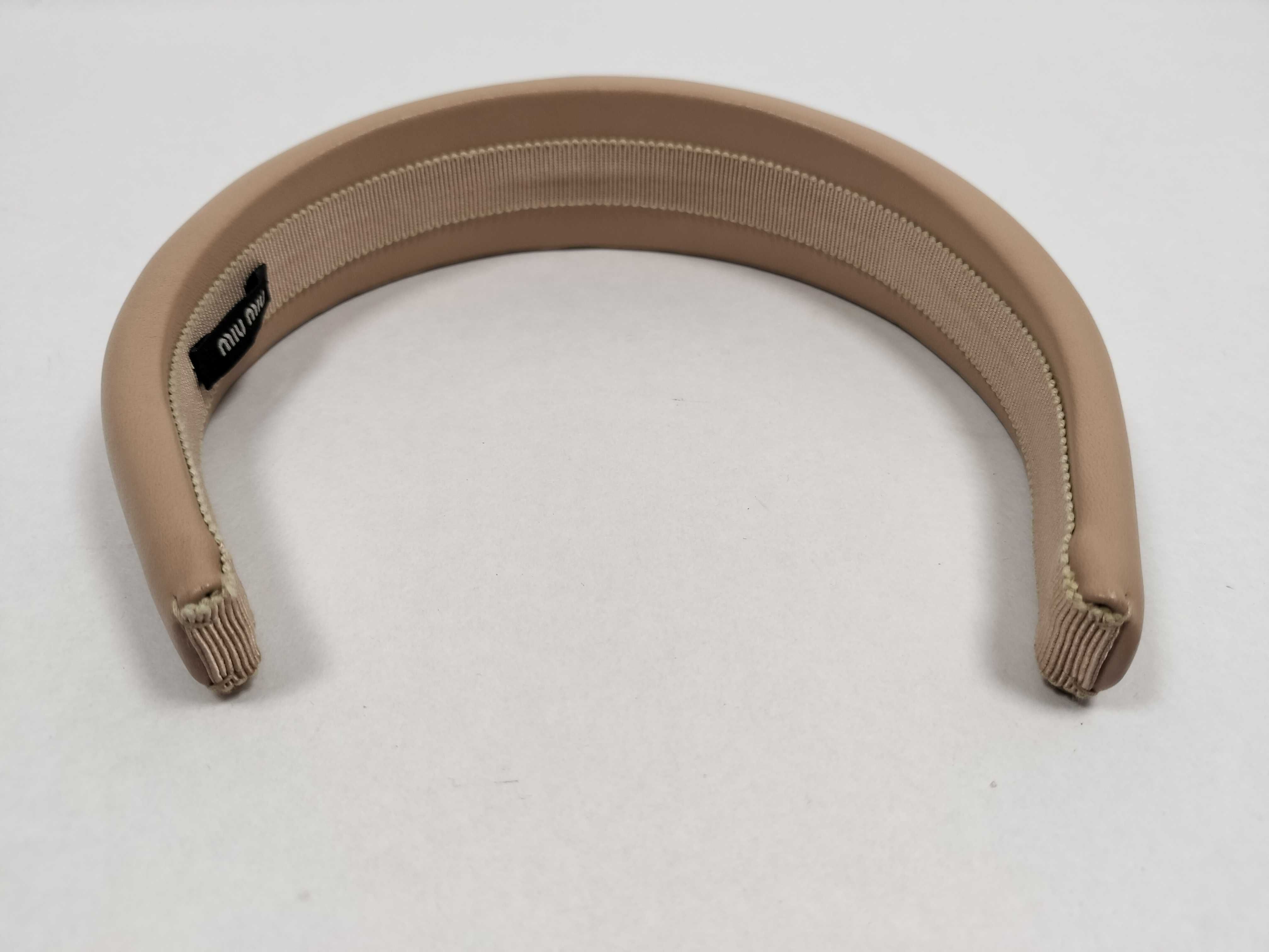 Leather Headband, Beige Hair Accessory — view 2