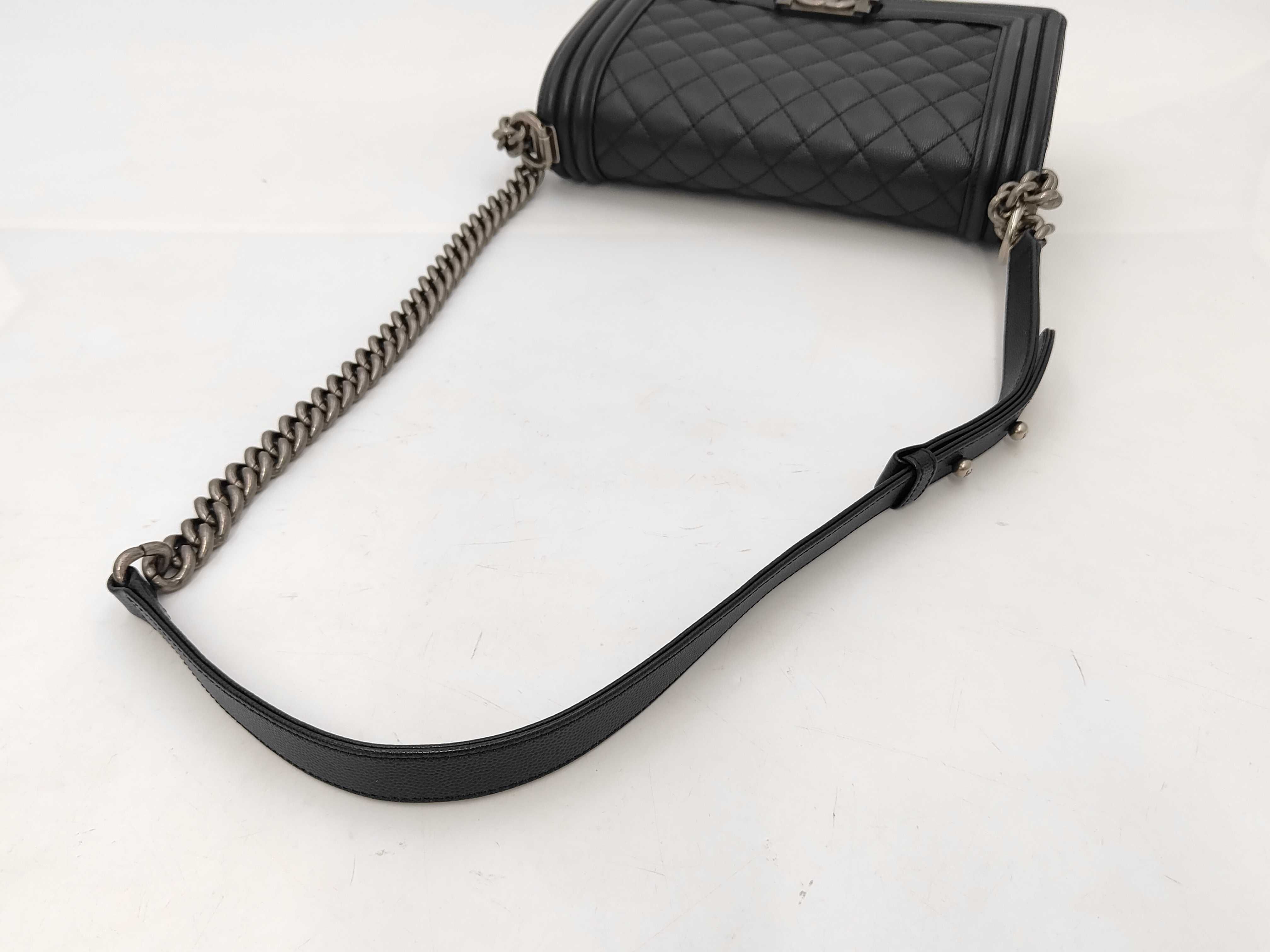 Boy Chanel 25 Caviar Plate Shoulder Bag — view 3