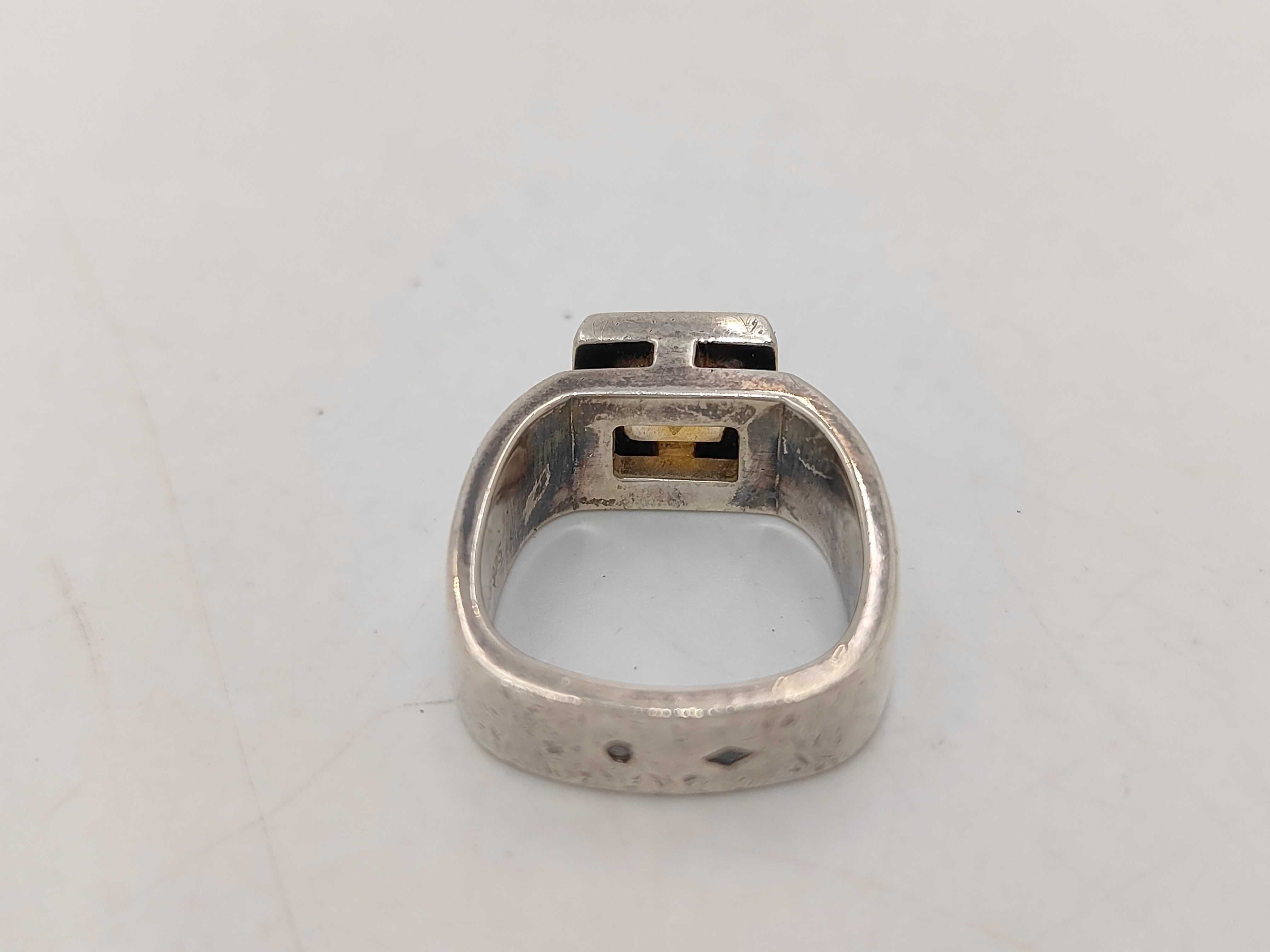 Citrine Square Cut Sterling Silver Ring — view 5