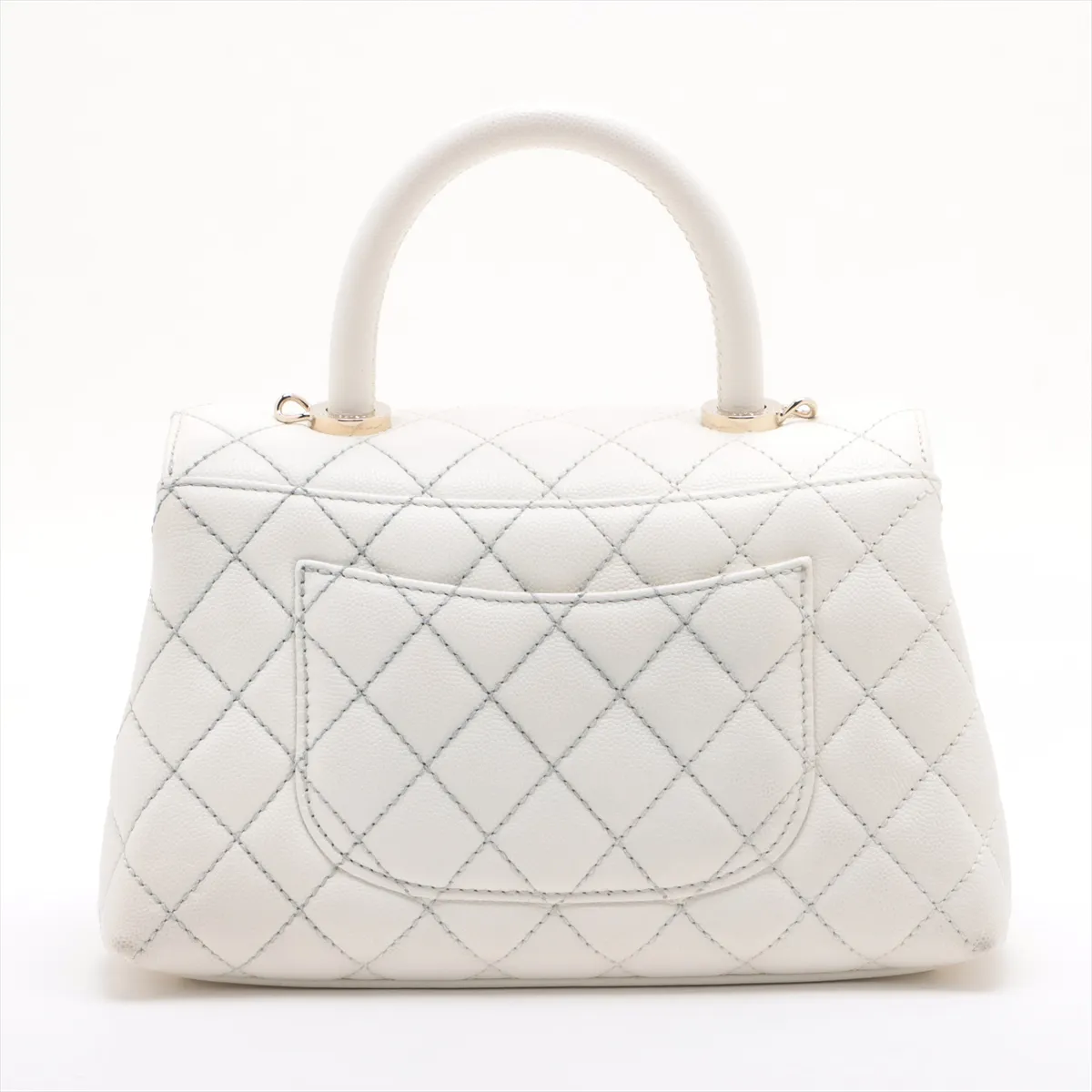 Coco Handle 24 XS Caviar Skin 2WAY Handbag White Gold Hardware GJL9JJT2 Random Plate A92990 — view 2