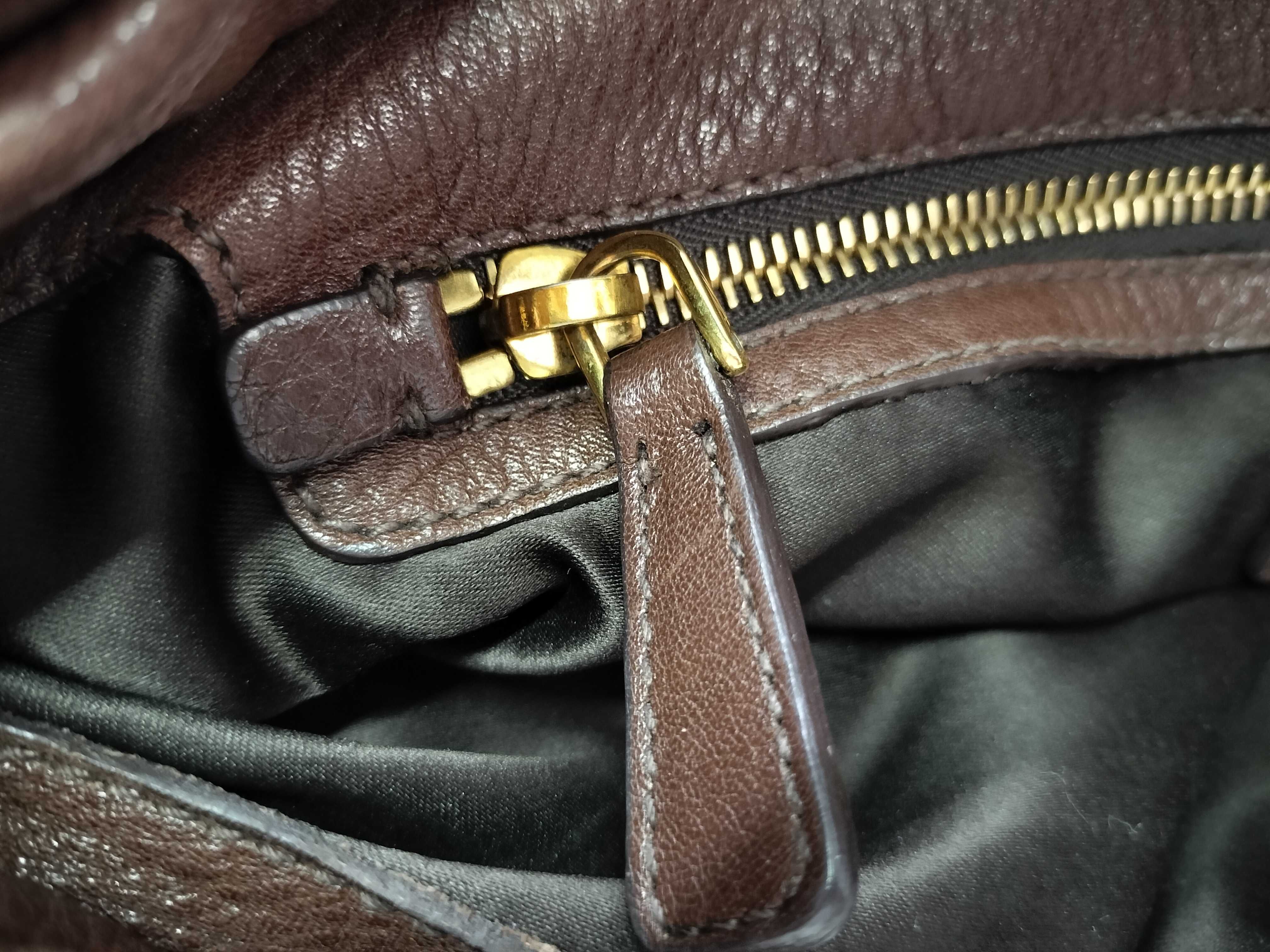 handbag, 2-way leather shoulder bag, brown. — view 11