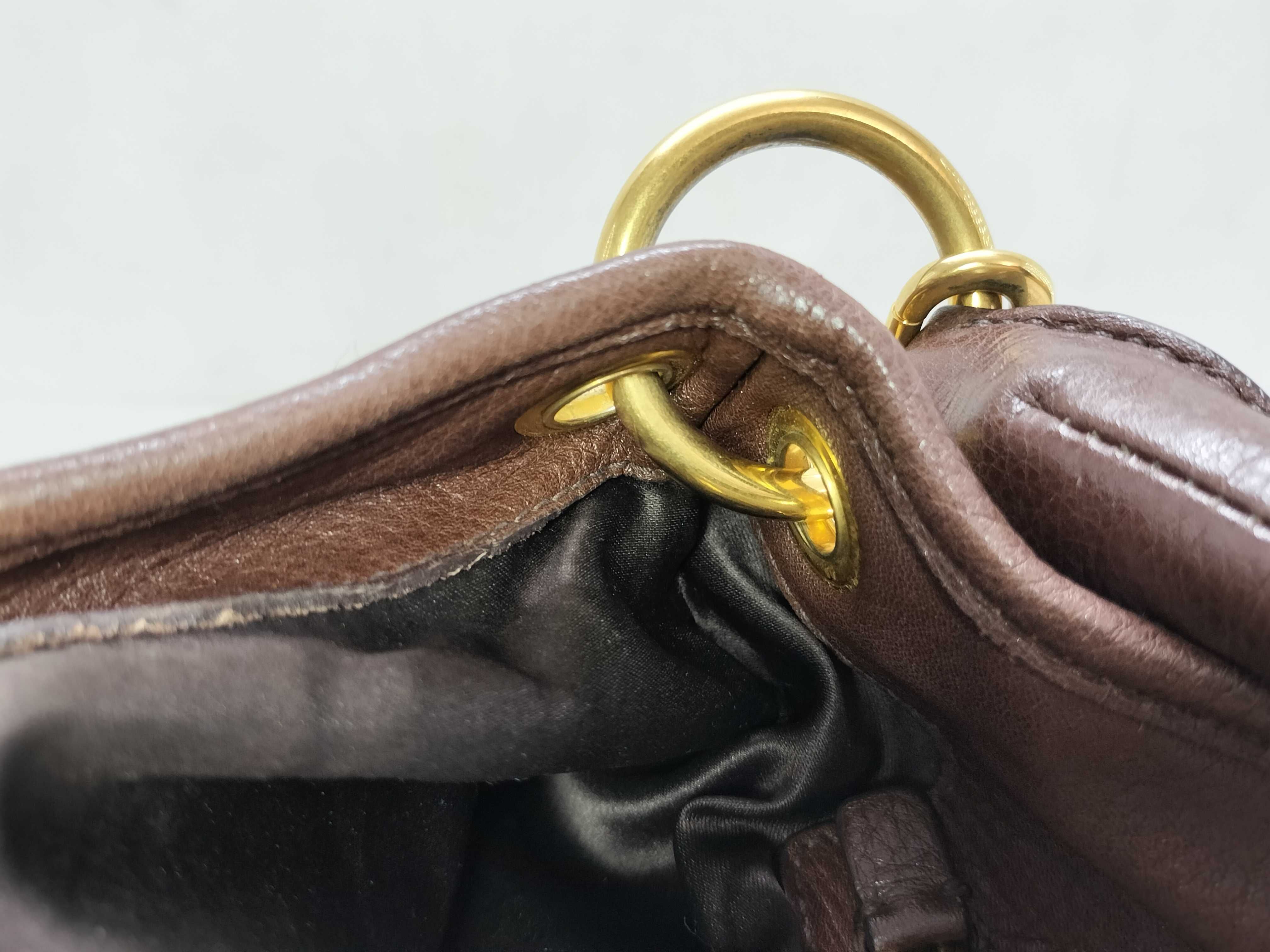 handbag, 2-way leather shoulder bag, brown. — view 12