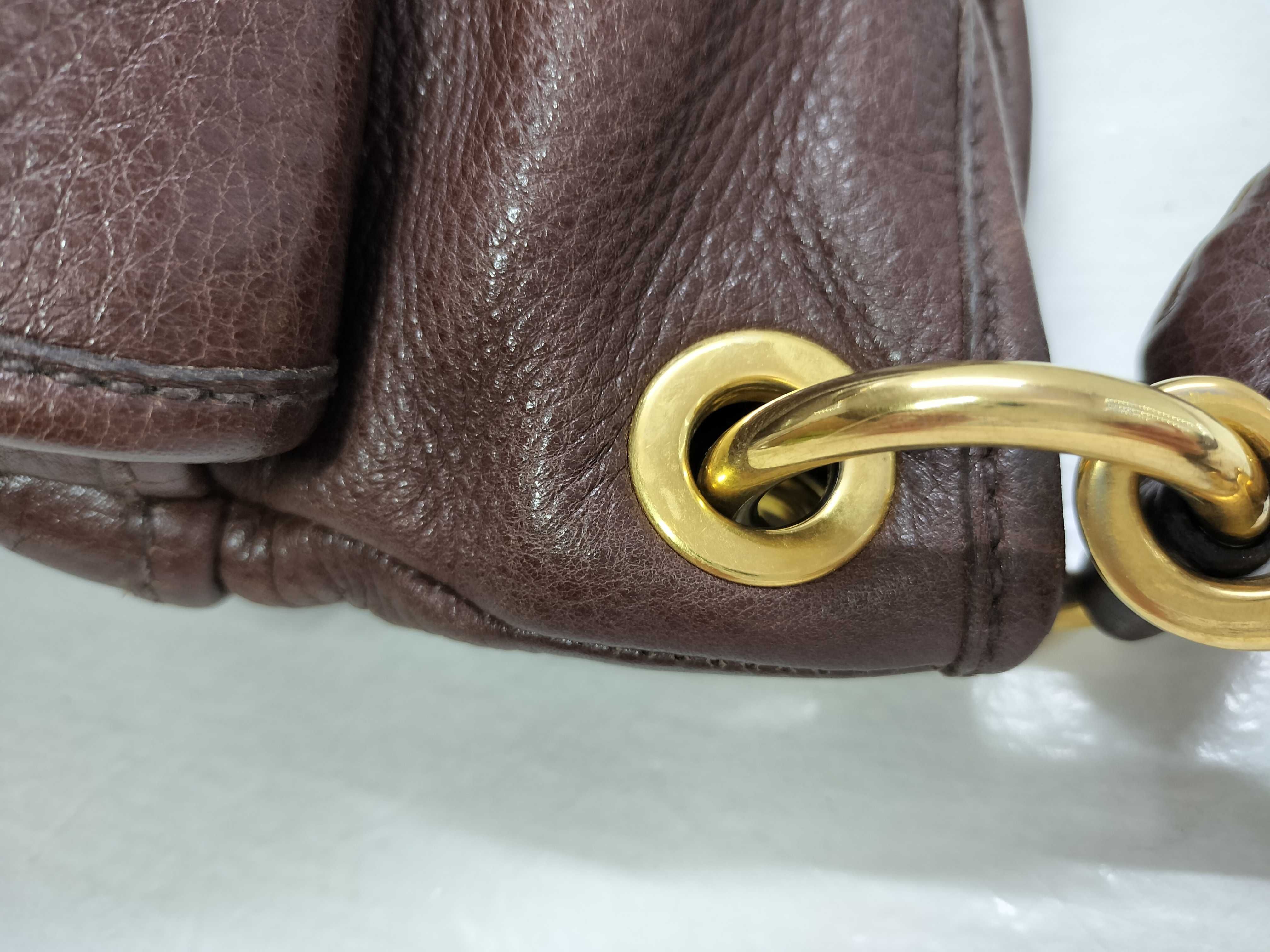 handbag, 2-way leather shoulder bag, brown. — view 5