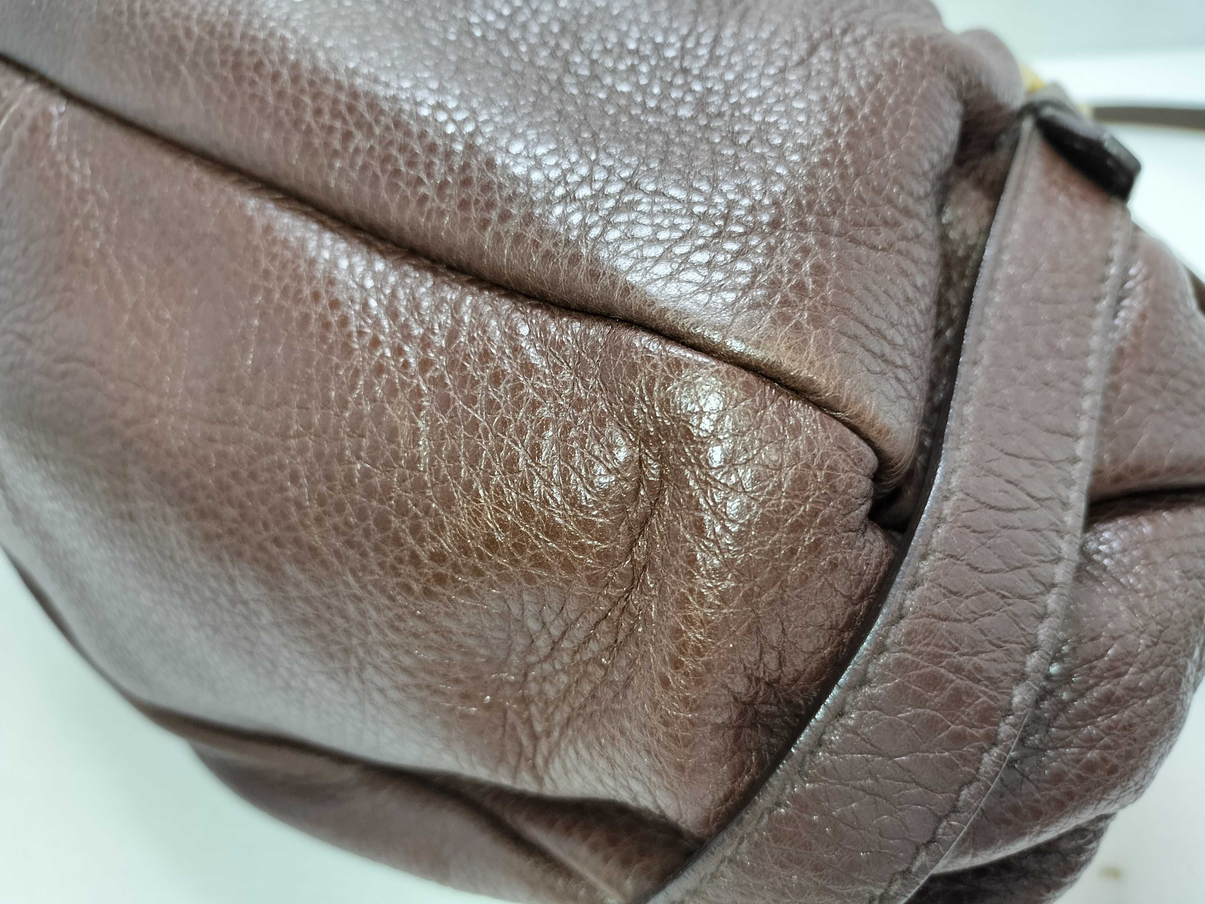 handbag, 2-way leather shoulder bag, brown. — view 6