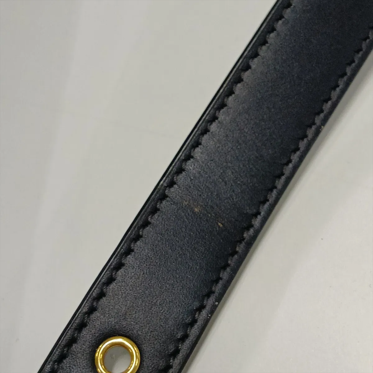 Oblique Canvas x Leather Shoulder Bag, Navy — view 14