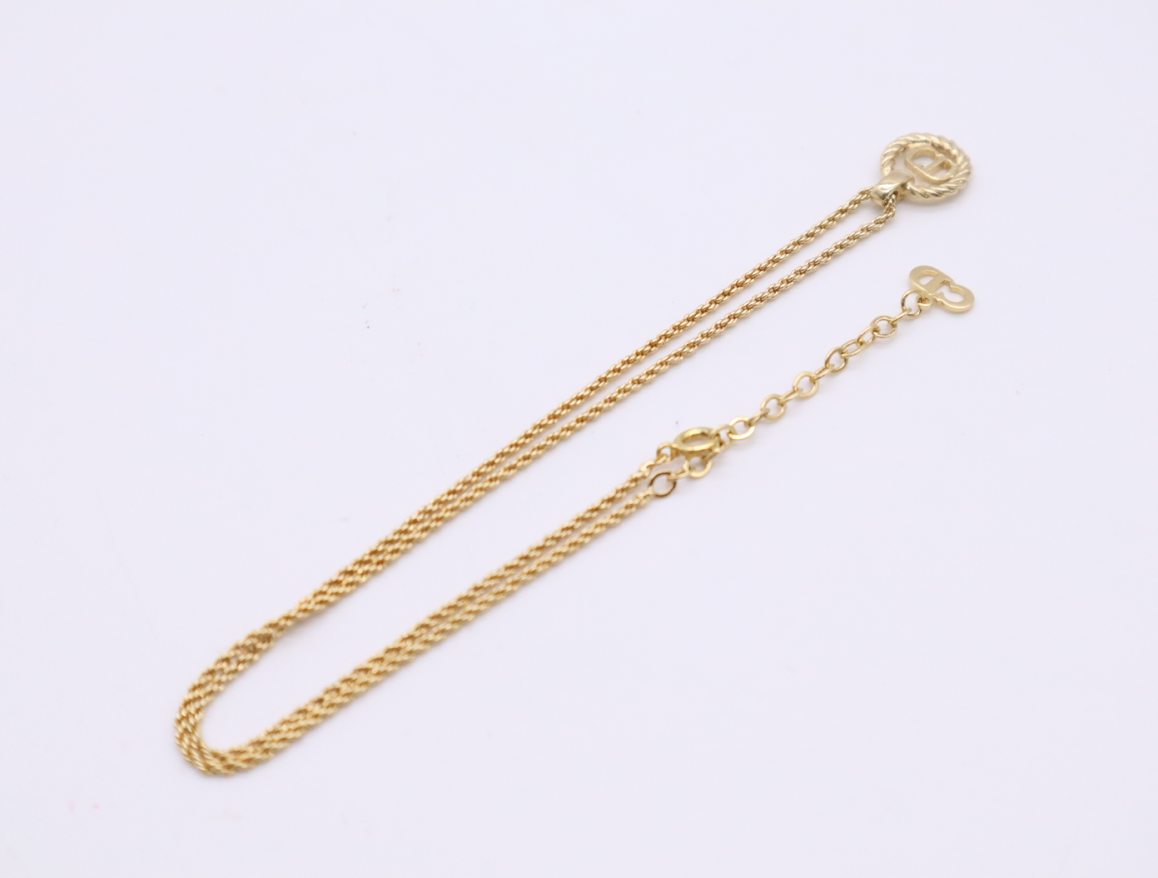 GPCD logo circle motif chain necklace, with box. — view 2