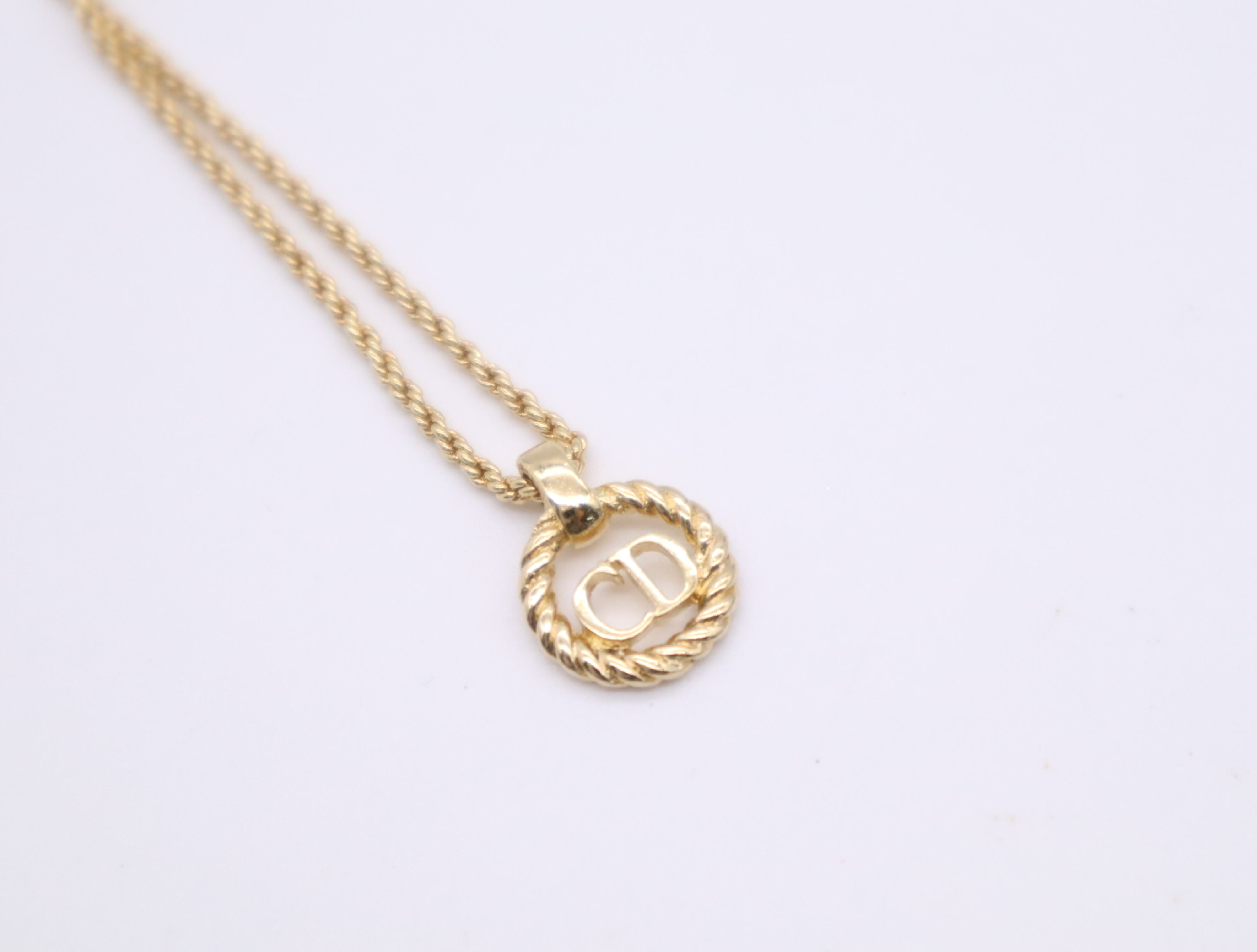 GPCD logo circle motif chain necklace, with box. — view 3