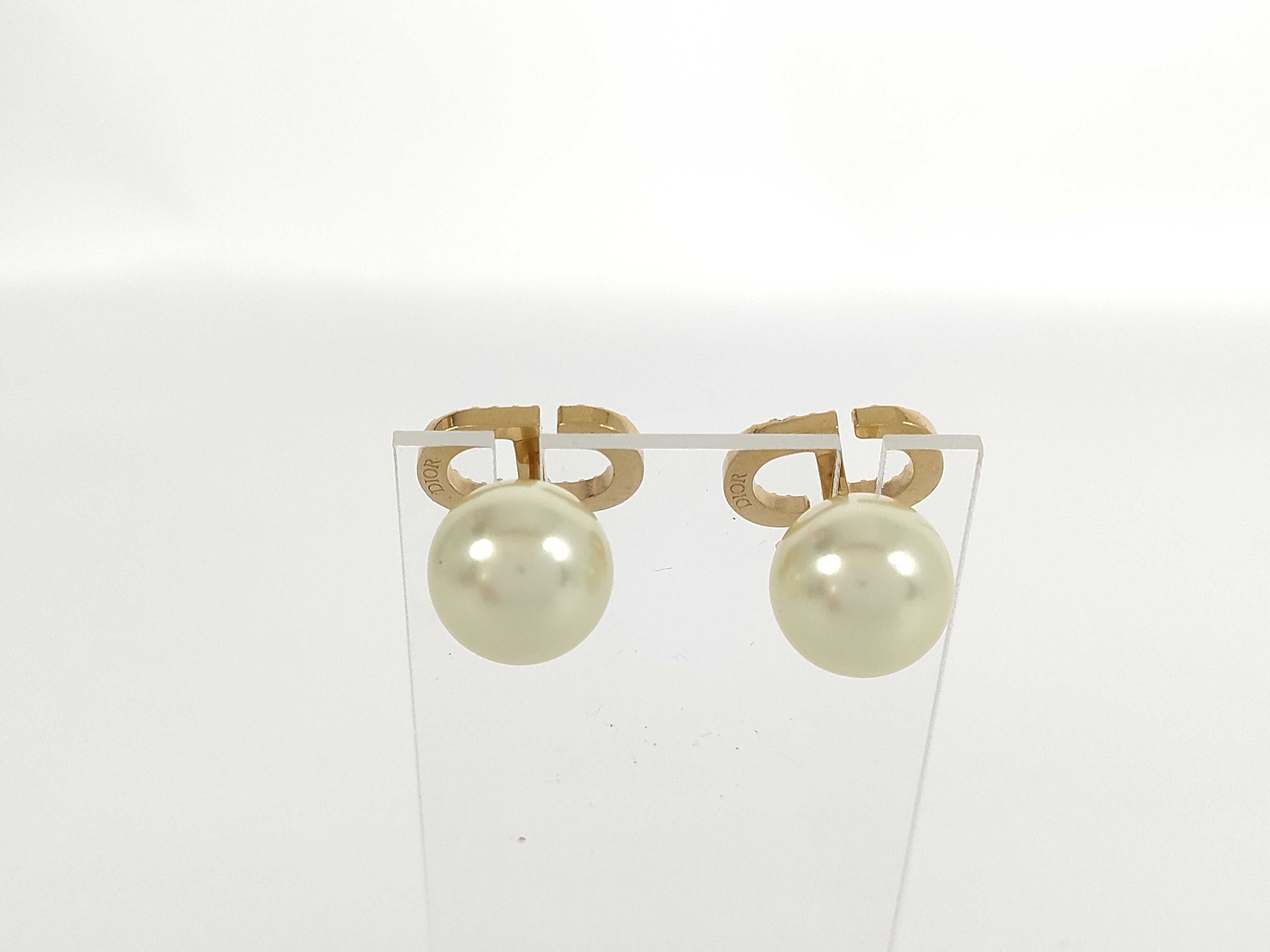 Faux Pearl Rhinestone Earrings — view 2