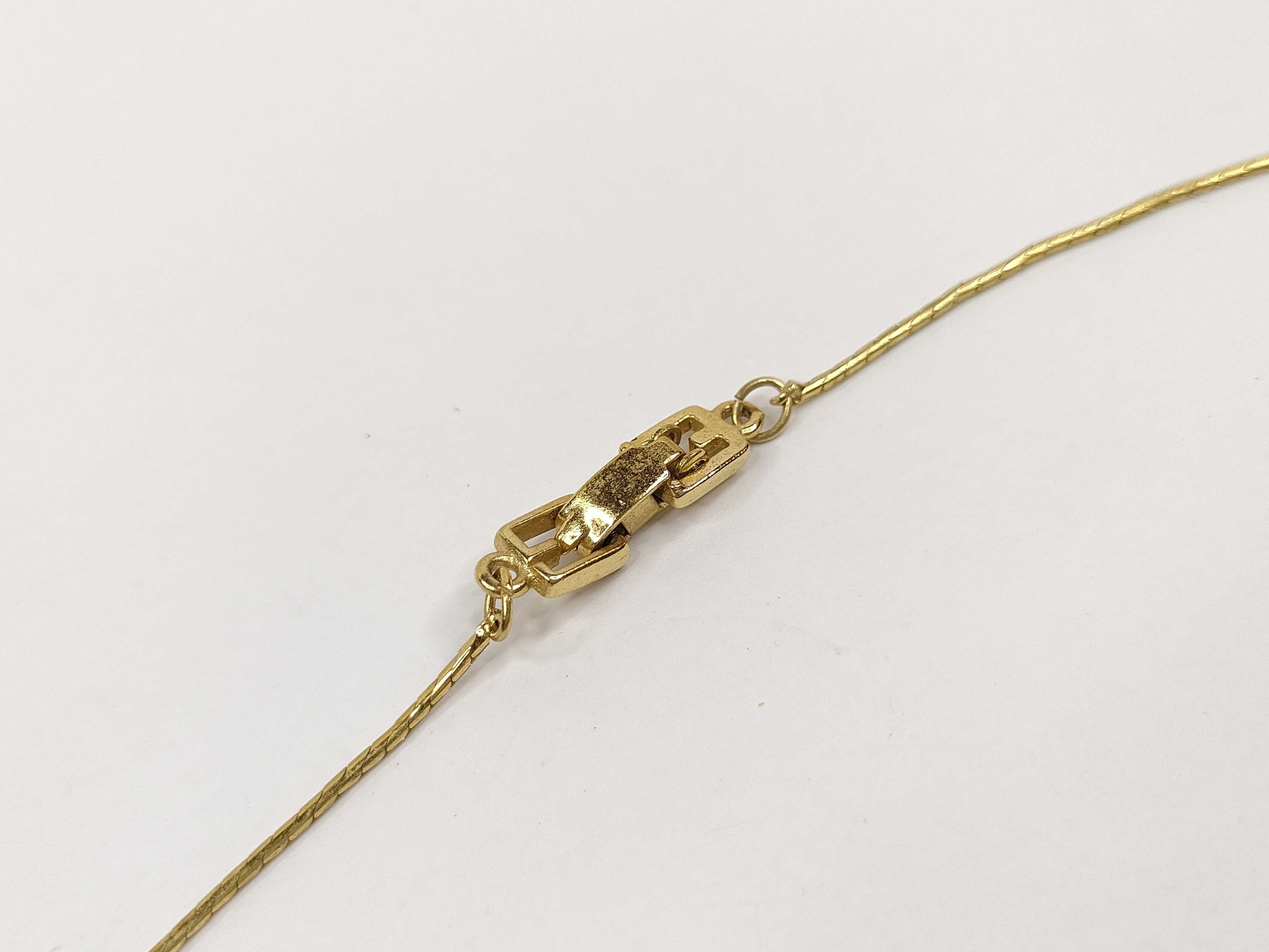 G Logo Heart Rhinestone Gold Tone Pendant Necklace — view 5