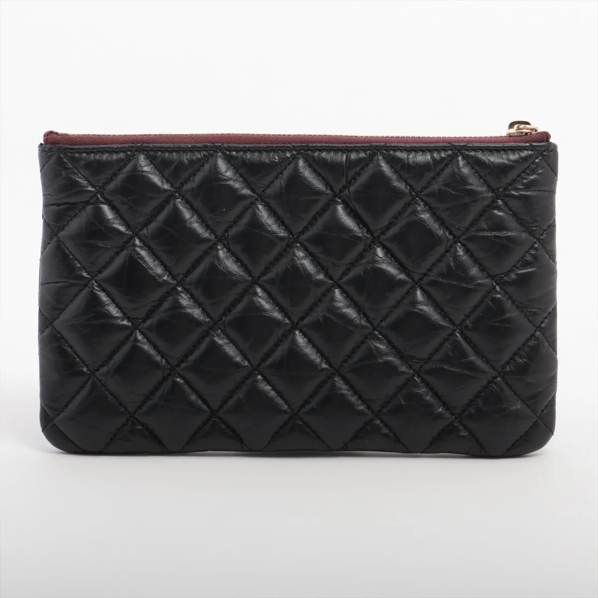2.55 Calfskin Pouch Black Gold Hardware 29596601 — view 2